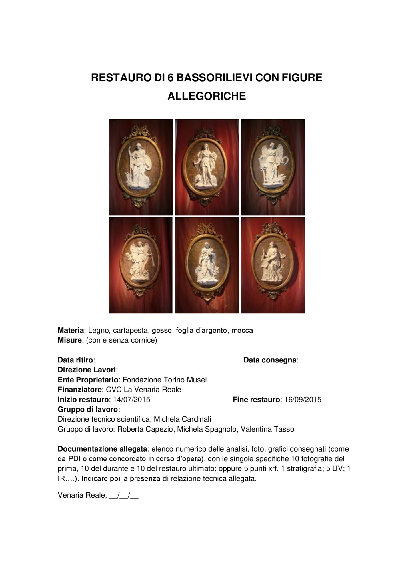 Scheda di restauro