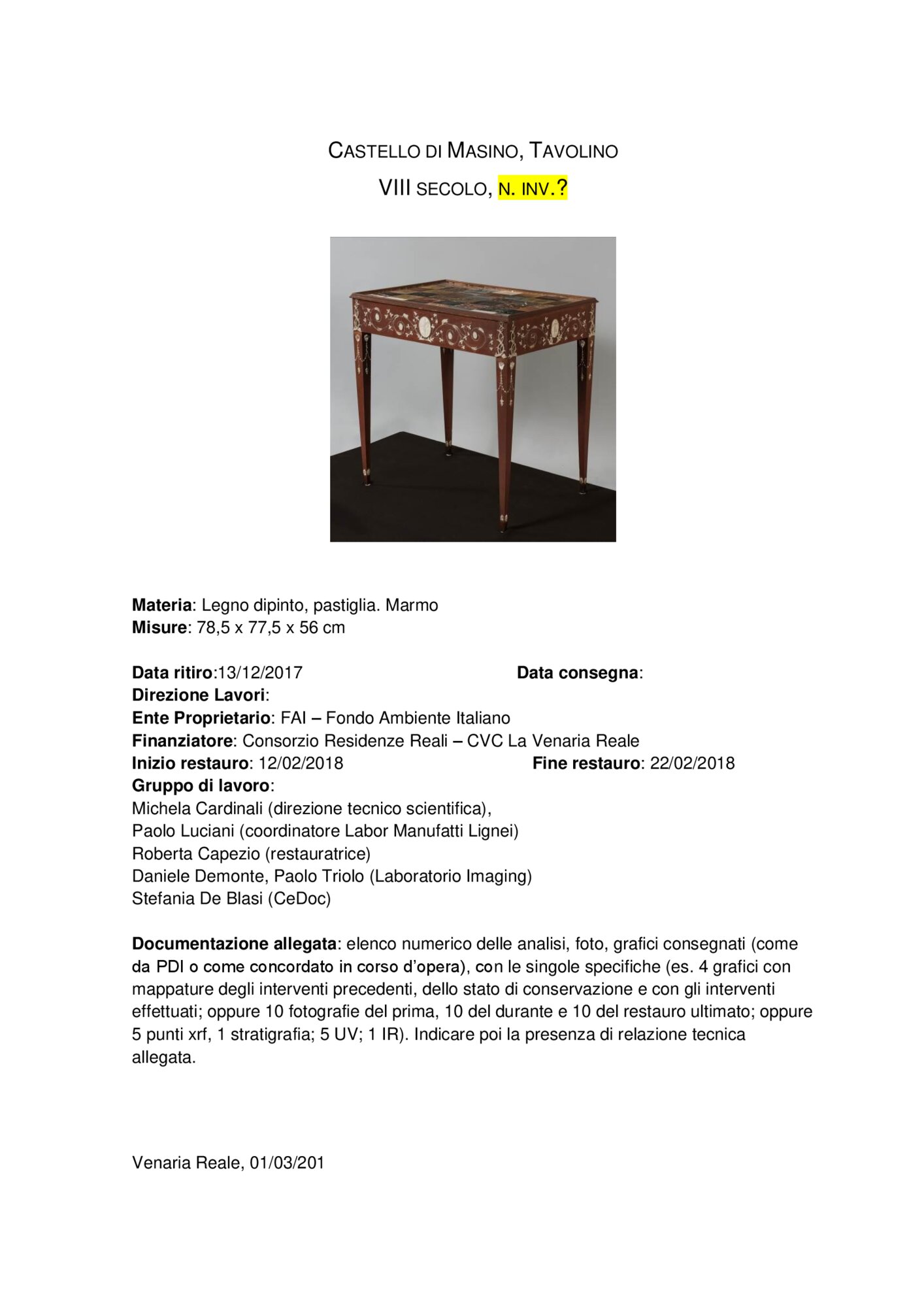 124mc4b-MT-2017_Caravino, Castello di Masino (FAI), F. Bozelli ,Tavolino da gioco, inv. SBAS TO 862