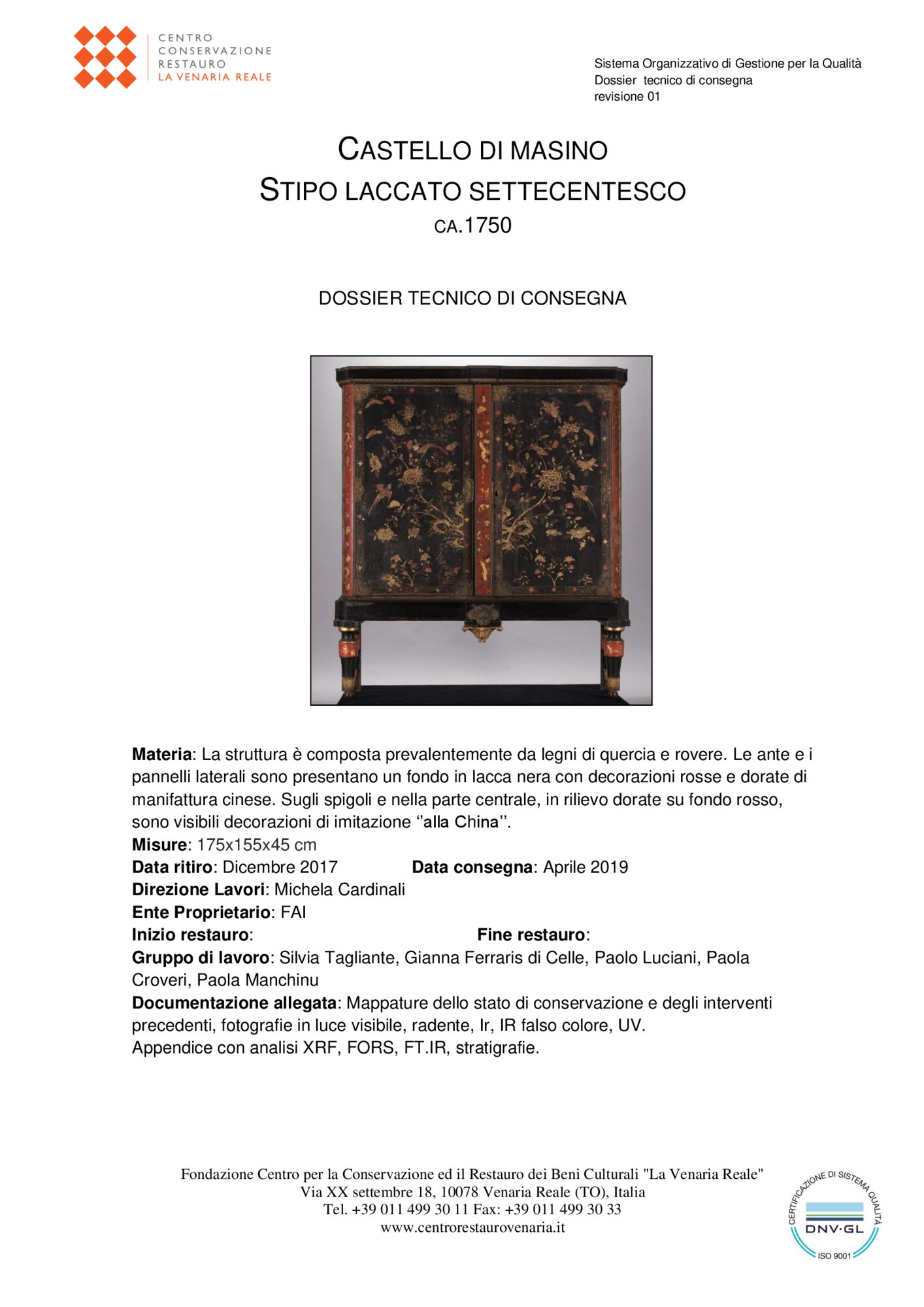 D15-AL-2018_Caravino, Castello di Masino (FAI), Stipo con decorazioni in lacca cinese