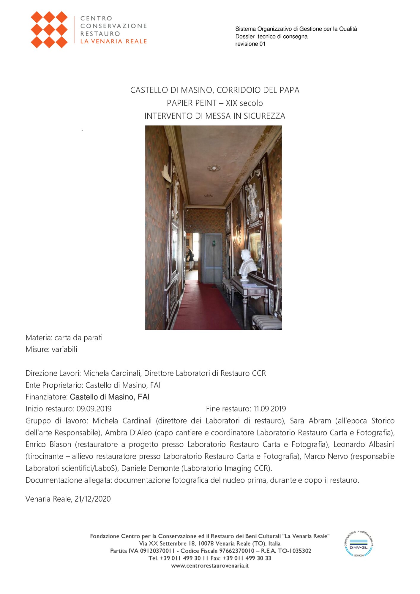 91-CR-2019_Caravino, Castello di Masino (FAI), Papier Peint corridoio del papa