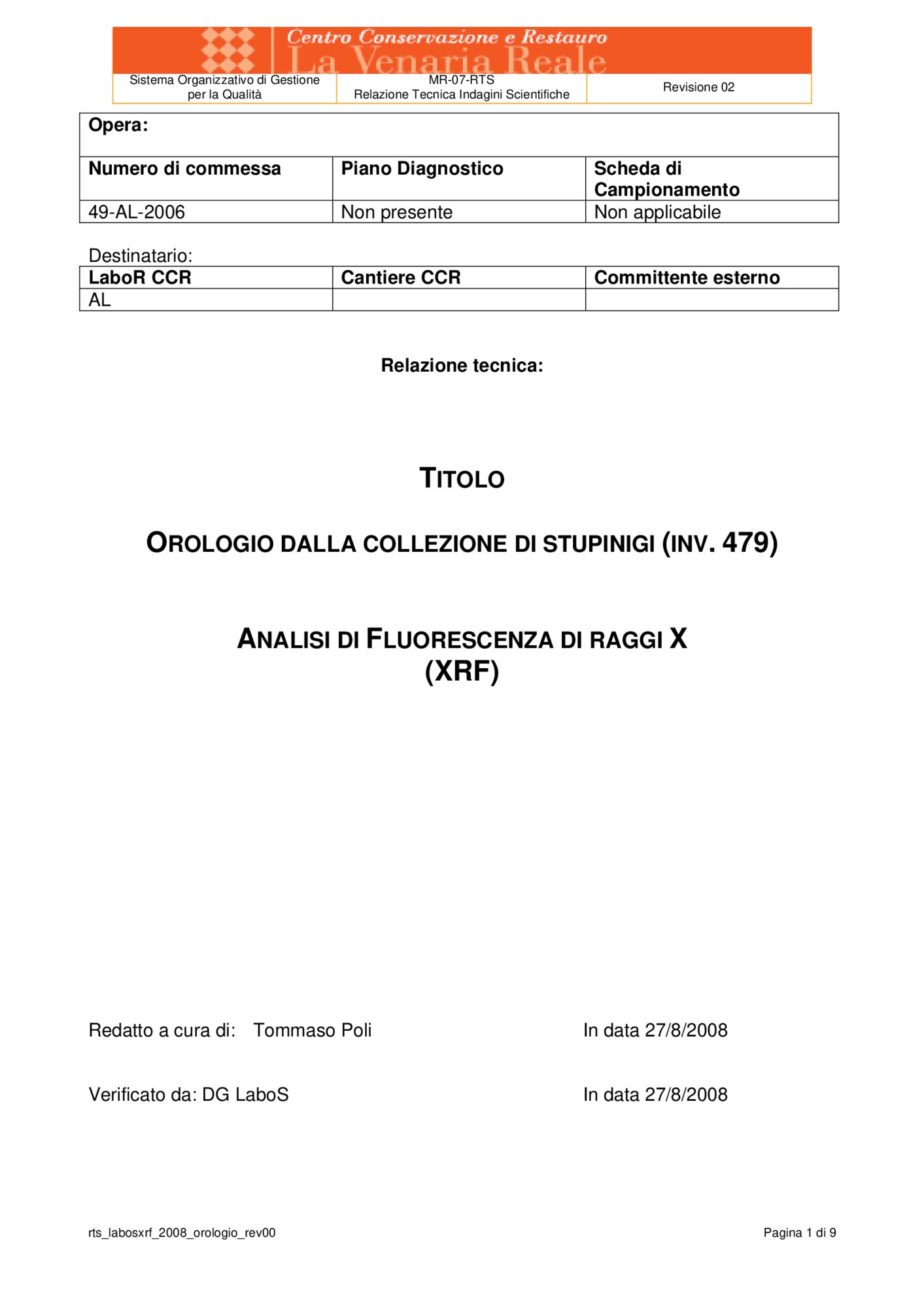 Technical report scientific analysis