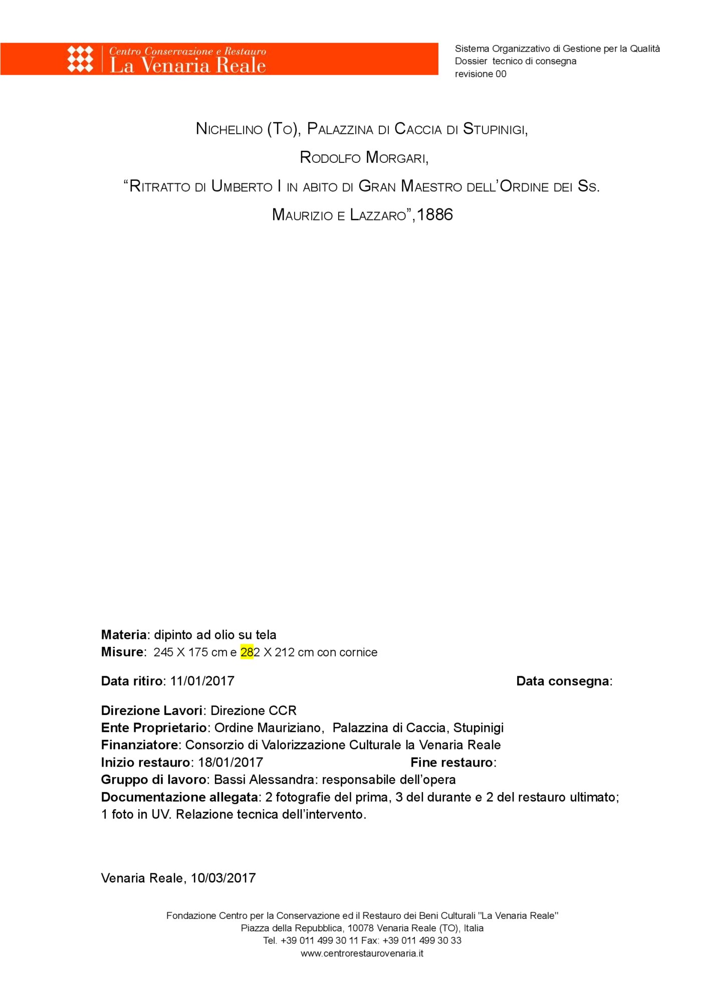 Scheda di restauro