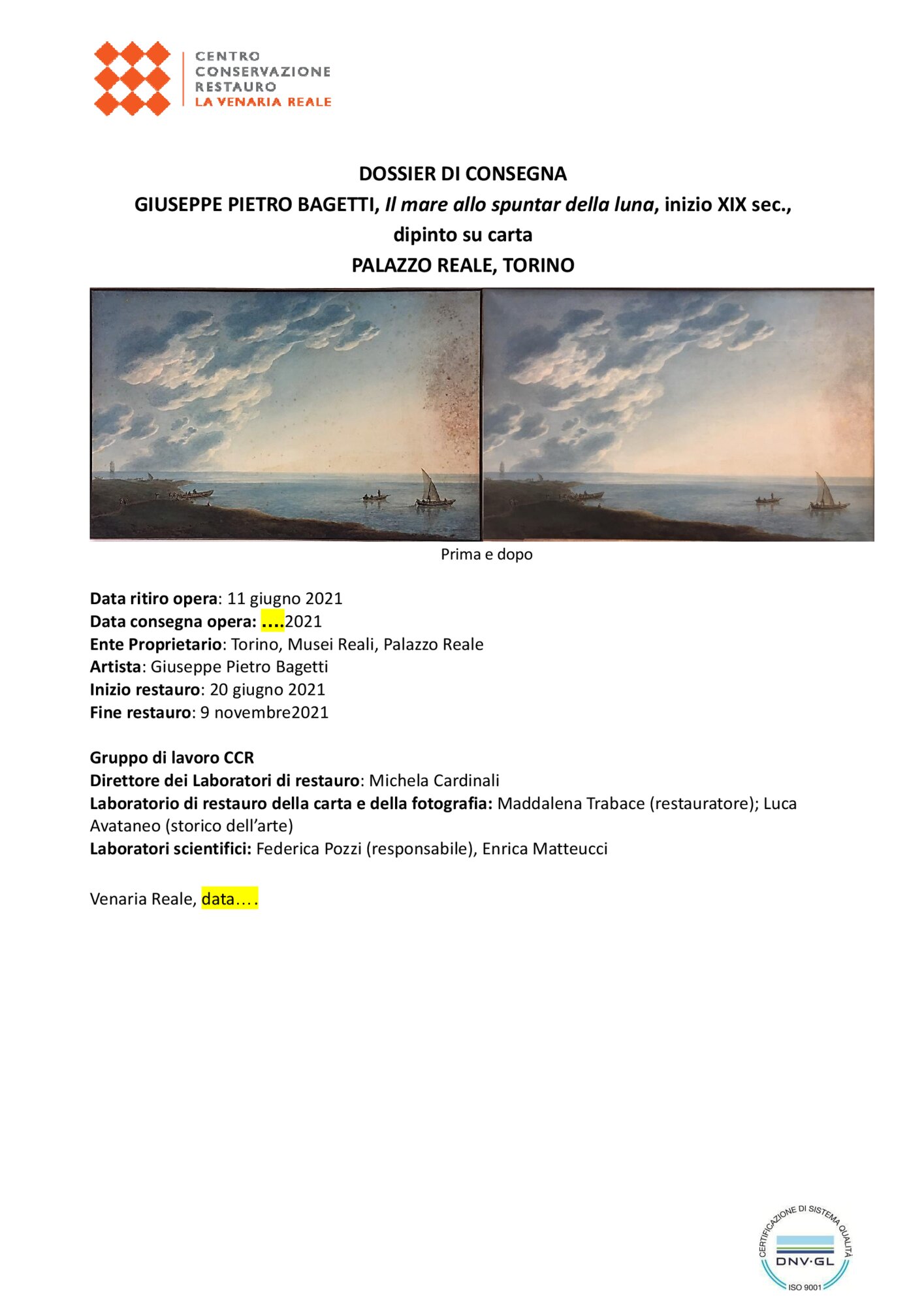 Scheda di restauro