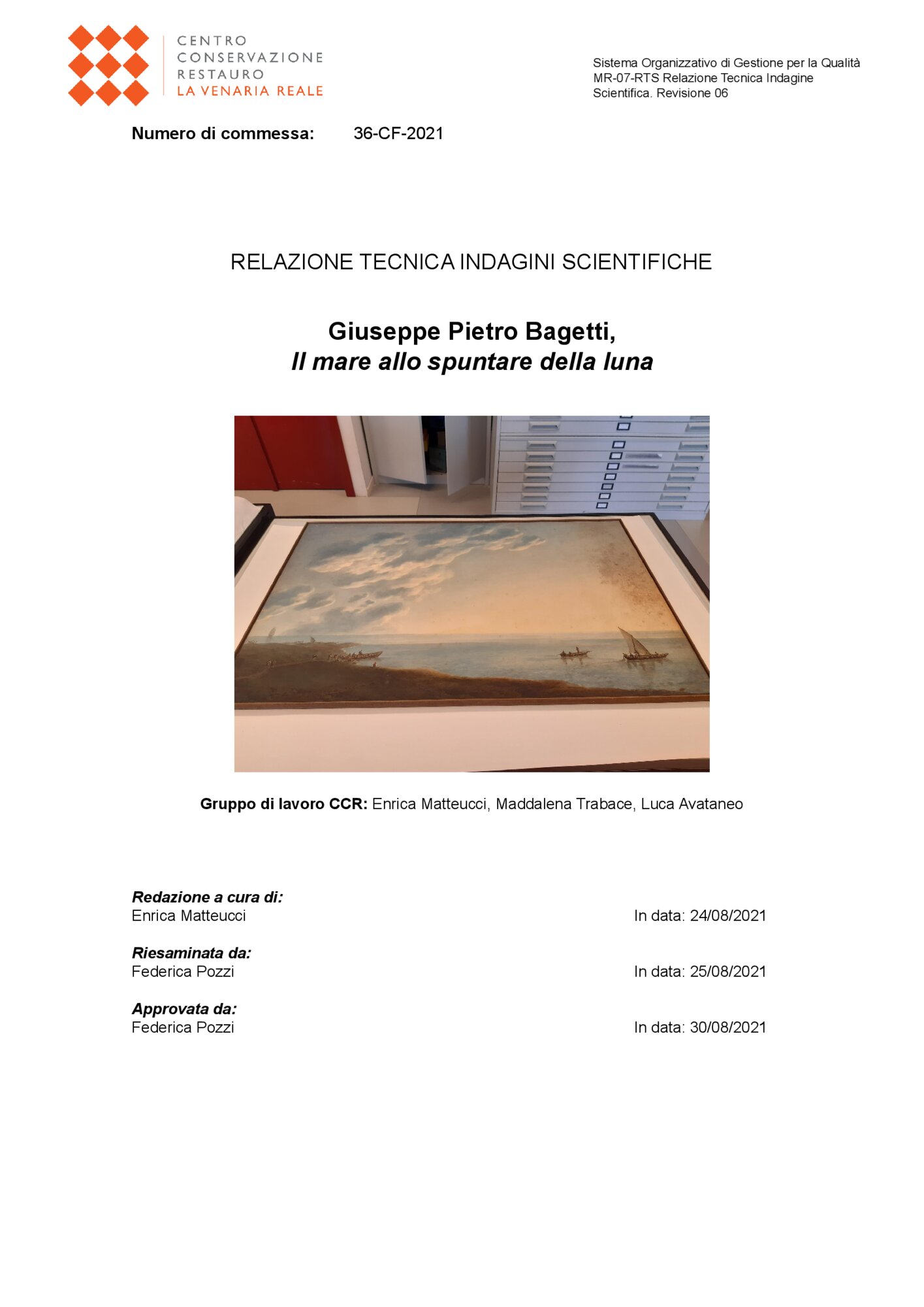 Relazione tecnica indagini scientifiche