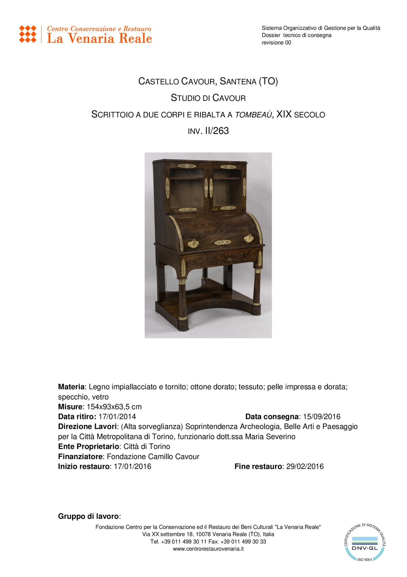 Scheda di restauro