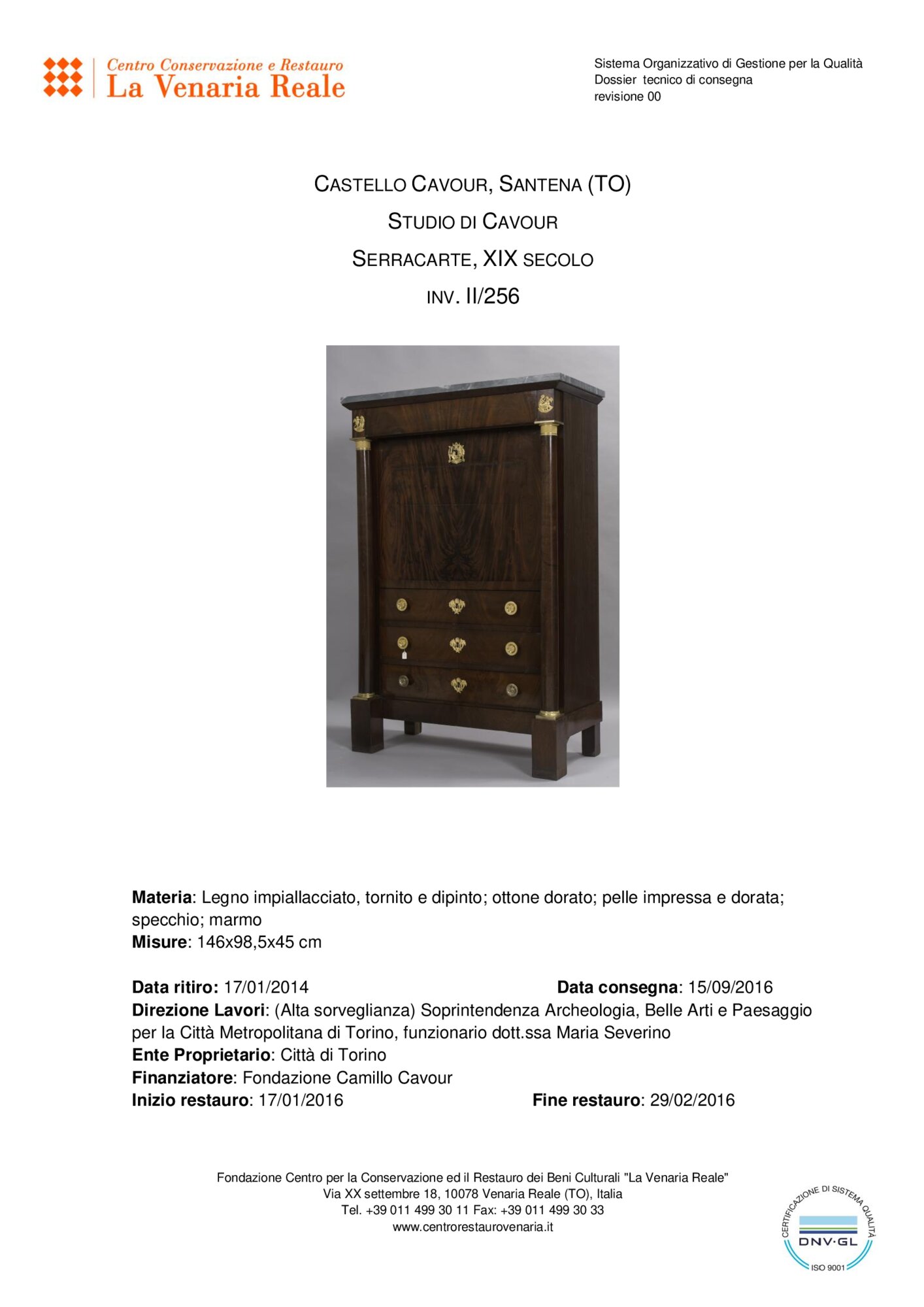 Scheda di restauro