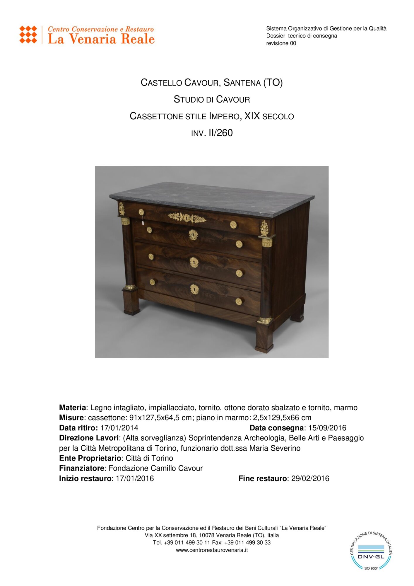 Scheda di restauro