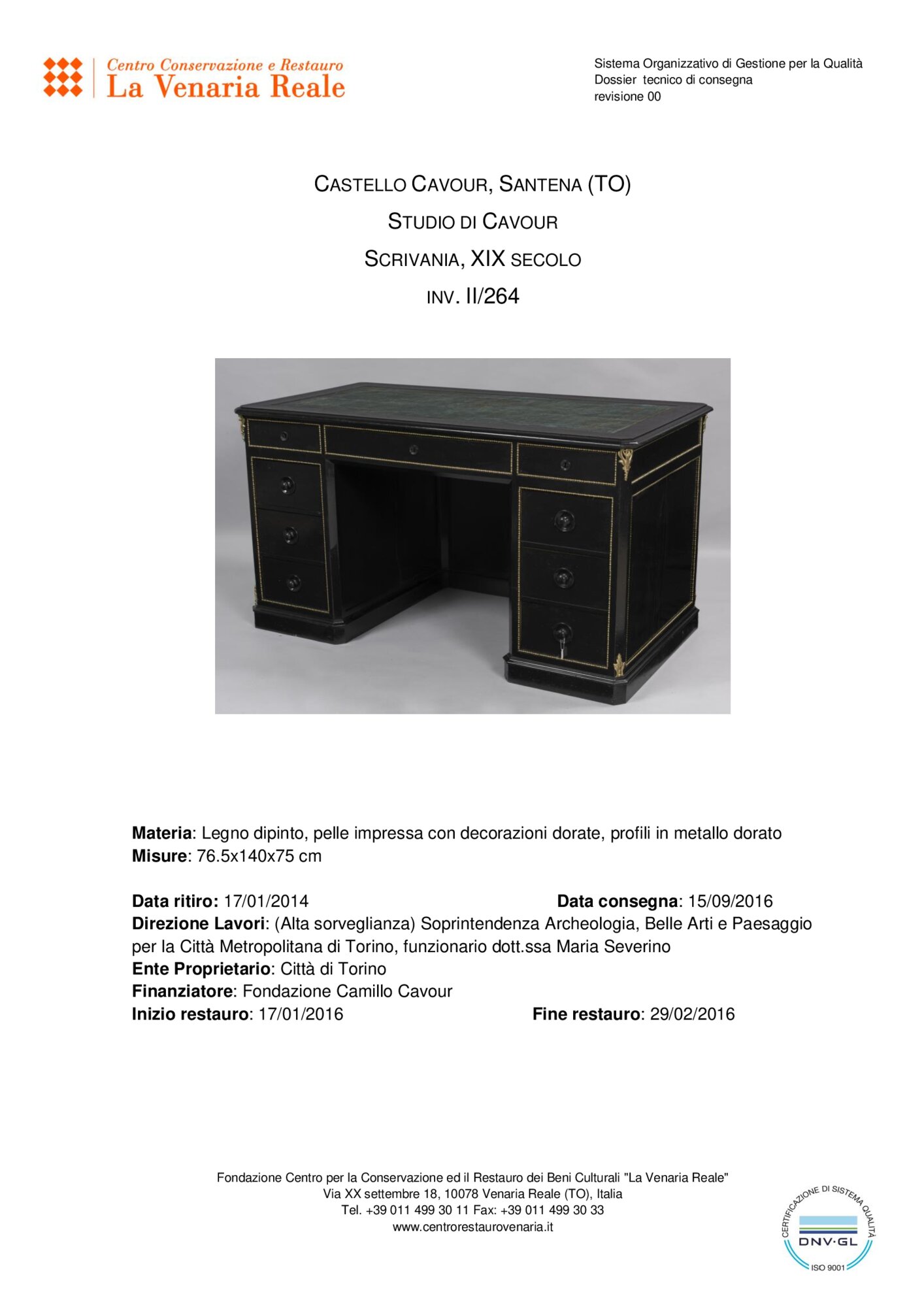 Scheda di restauro