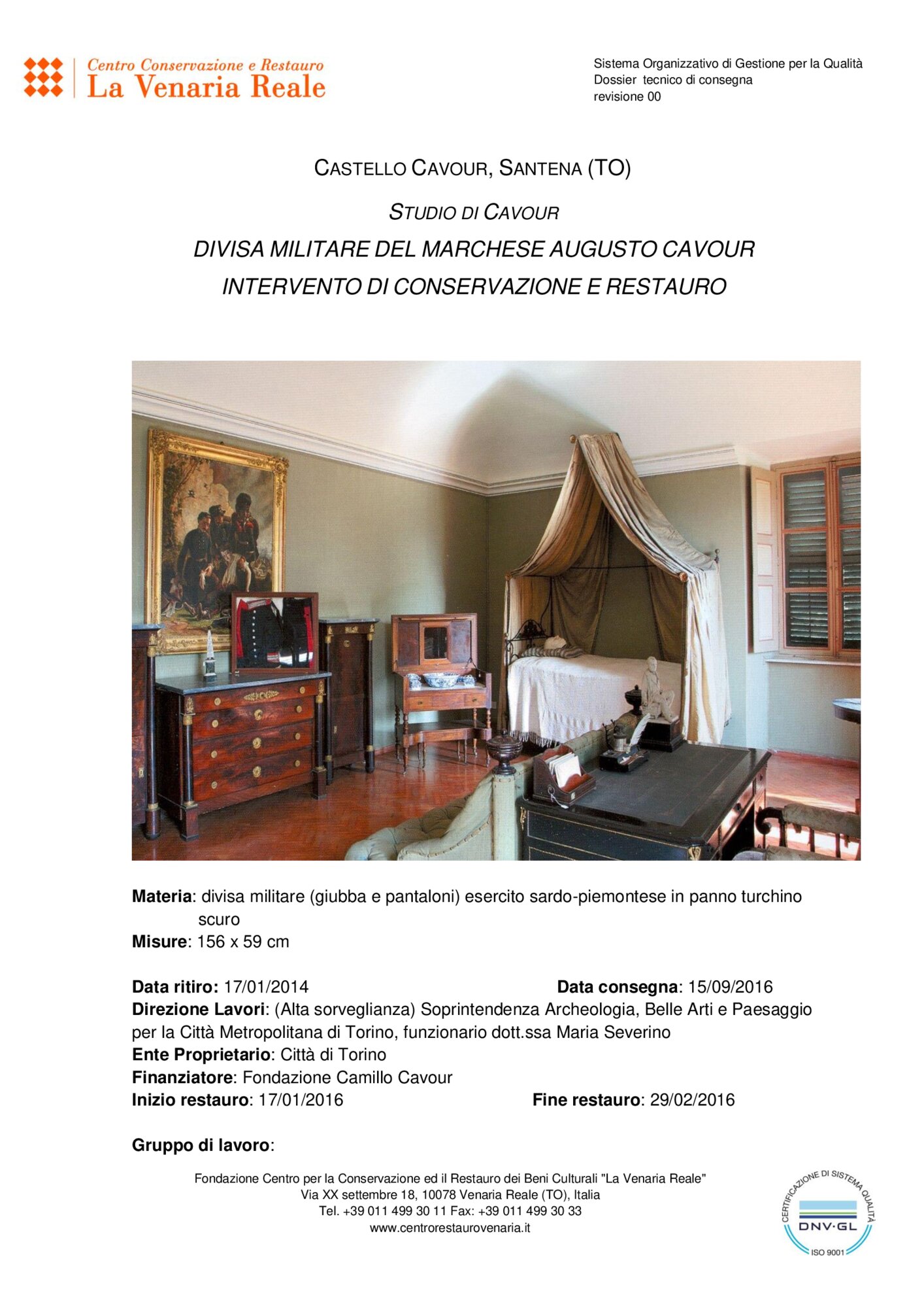Scheda di restauro divisa militare