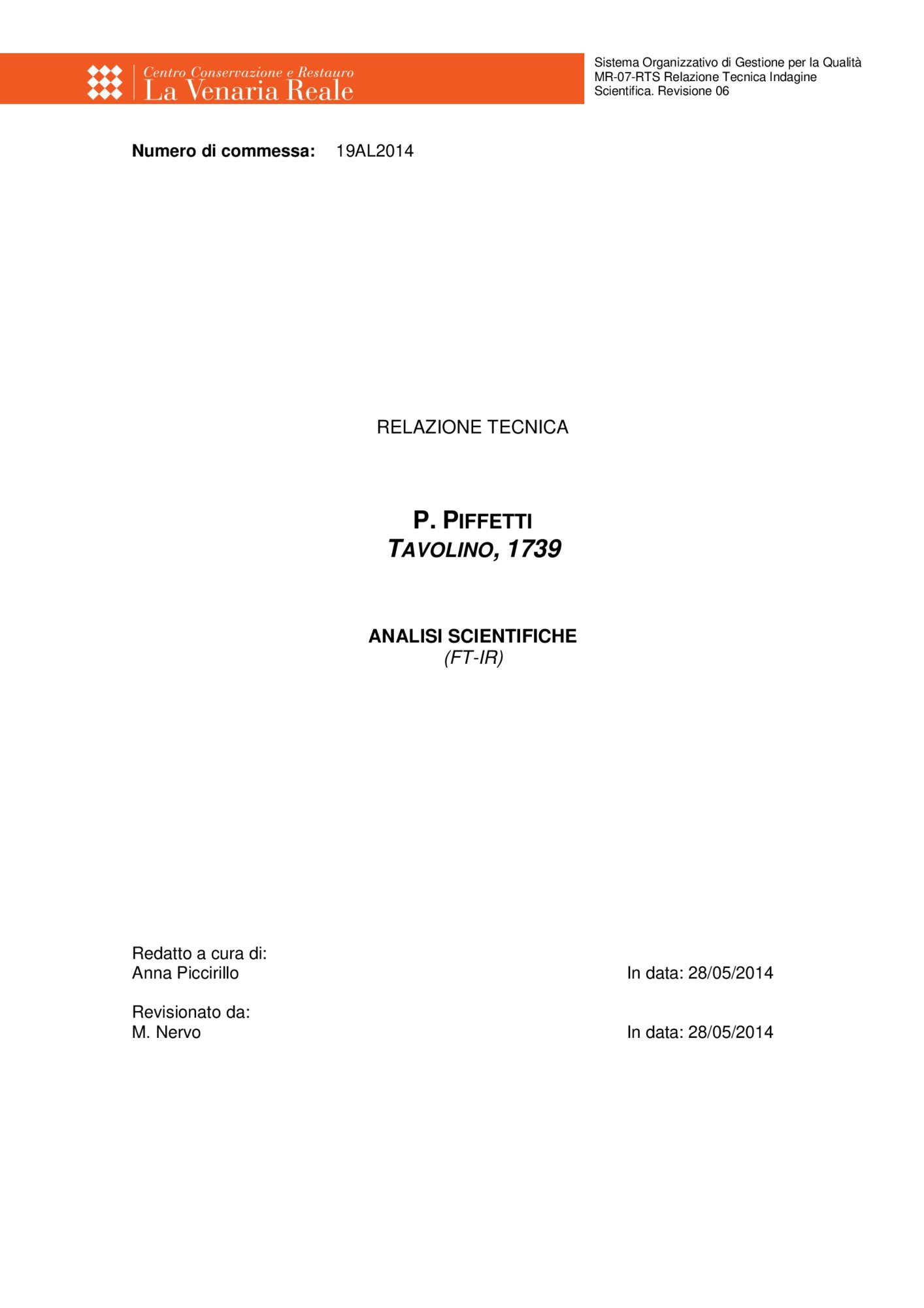 Technical report on scientific investigations