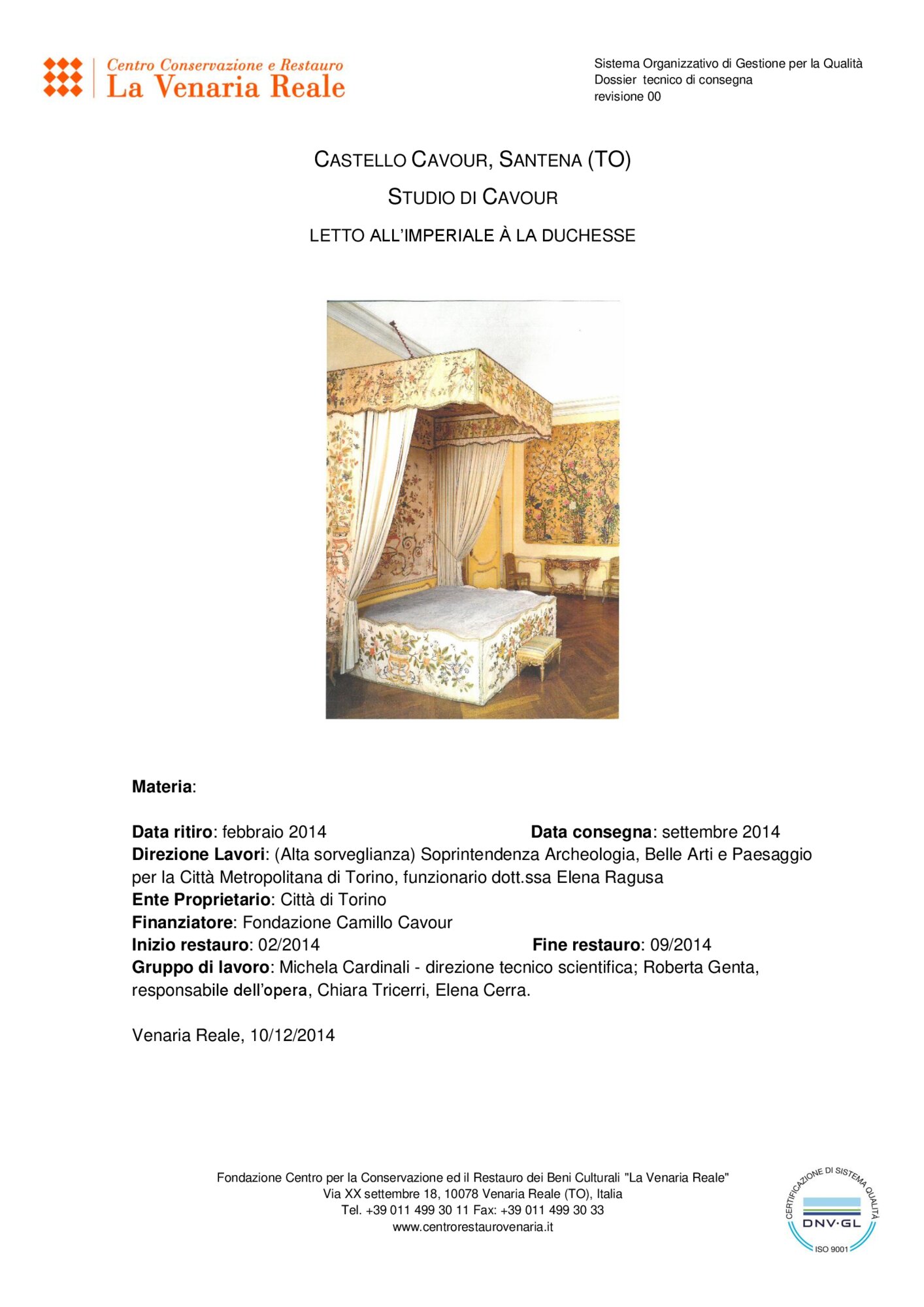 18-MT-2014_Santena, Castello Cavour, Letto a baldacchino all'imperiale à la duchesse