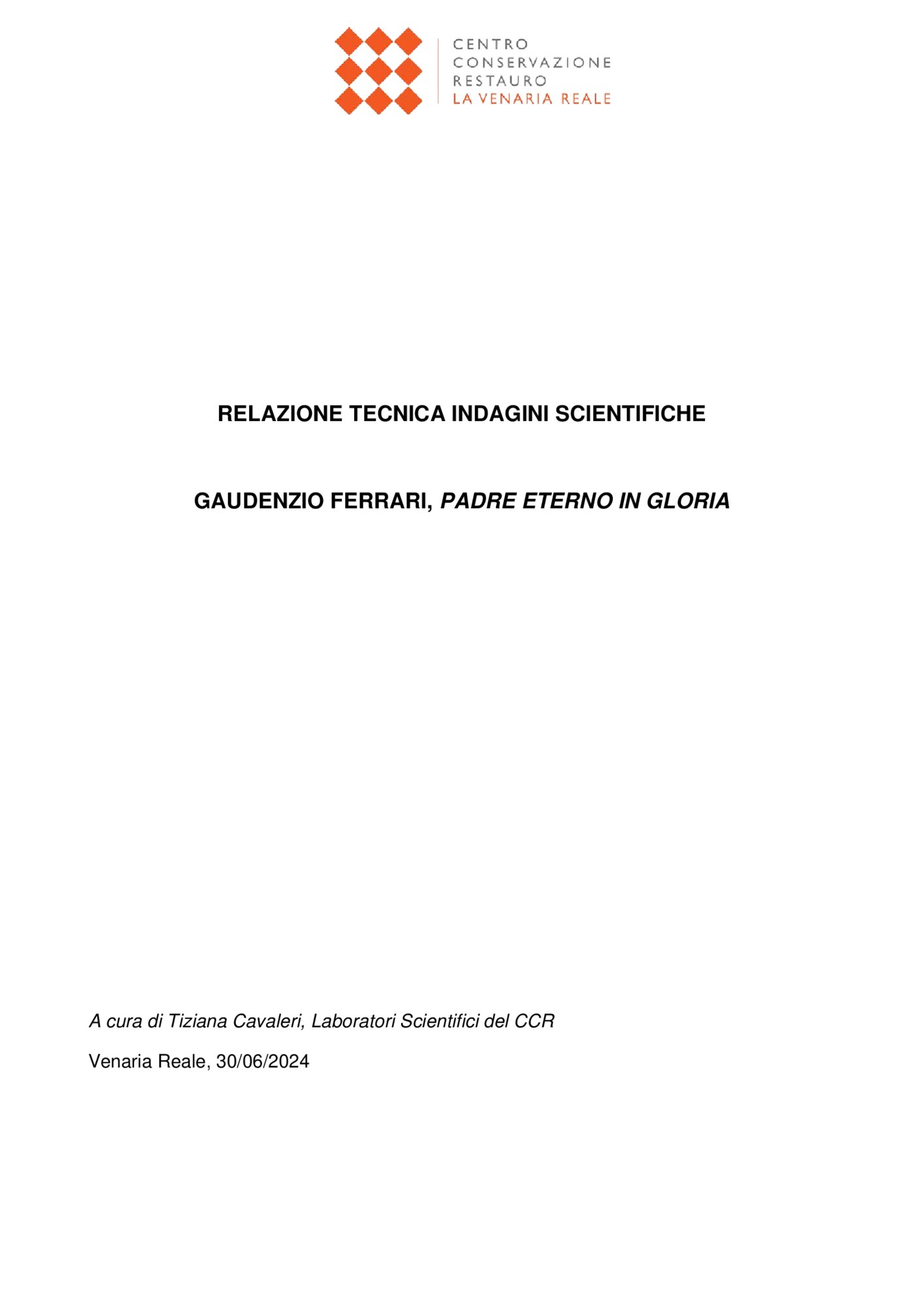 Relazione tecnica indagini scientifiche