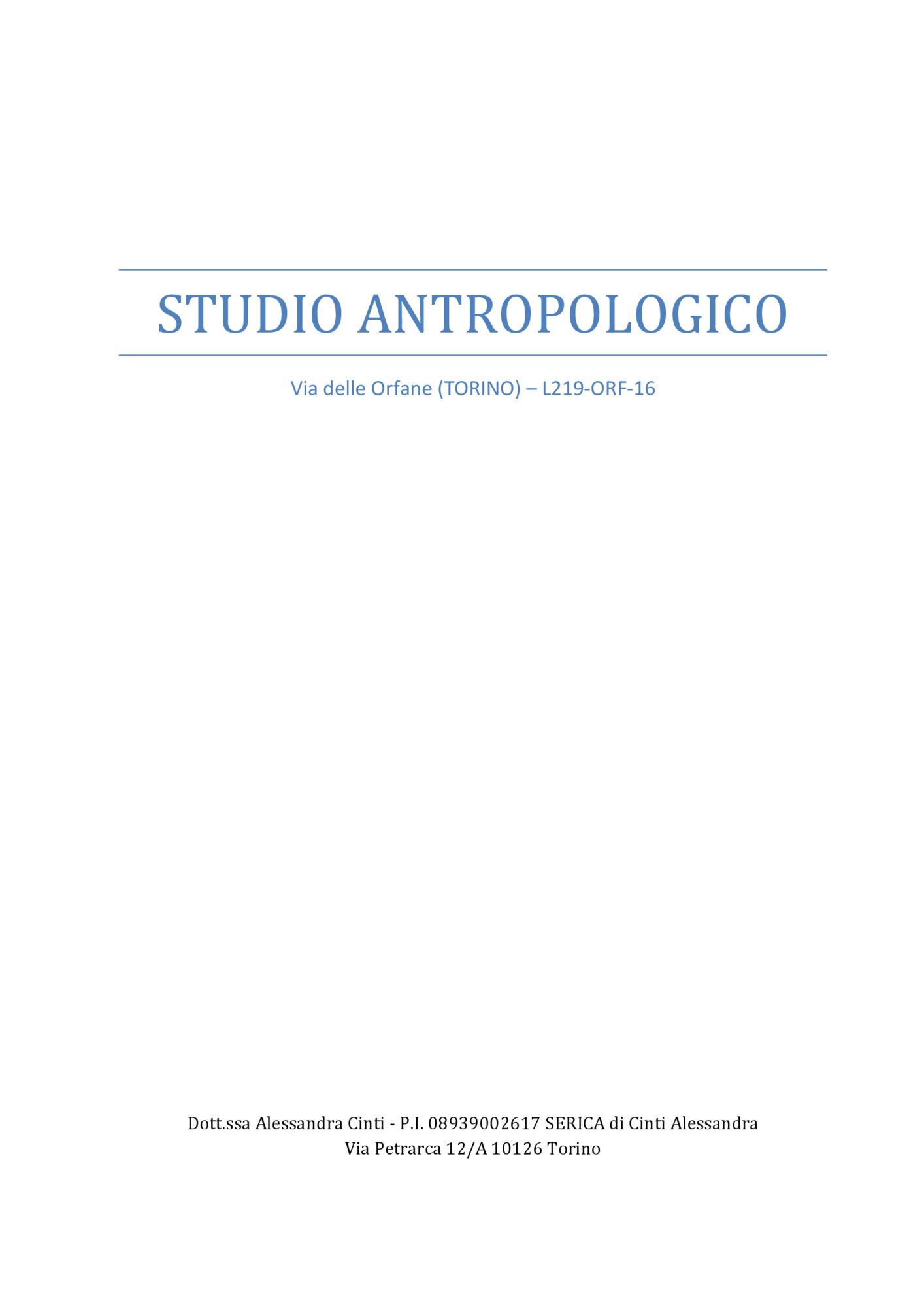 Studio antropologico