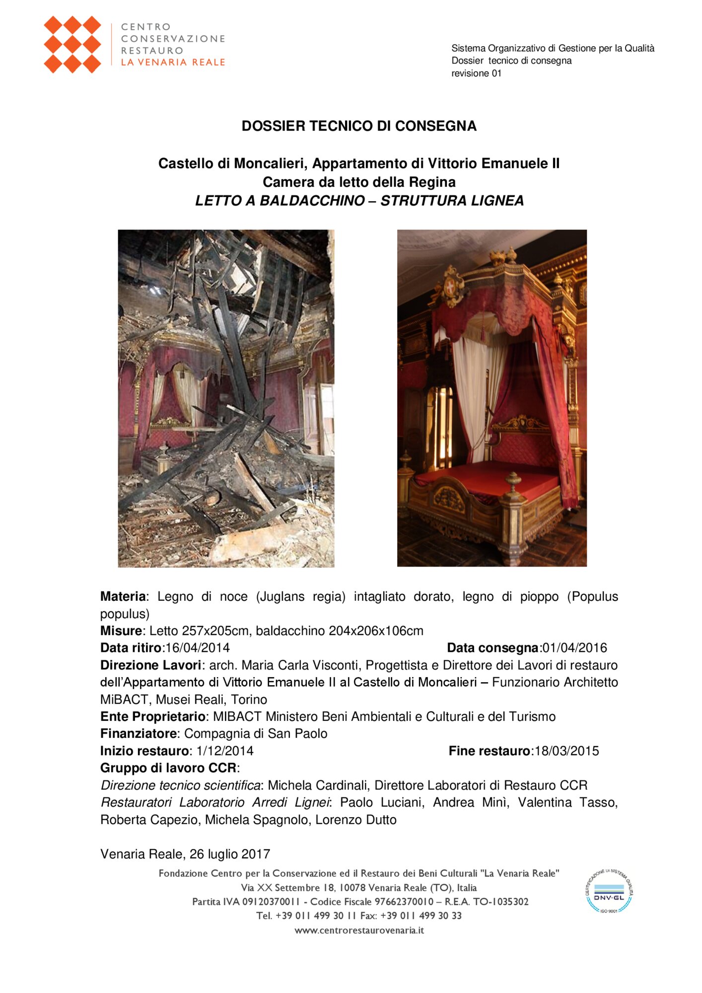 20mc06-AL-2014_Castello, Moncalieri, G. Capello, Letto della Regina