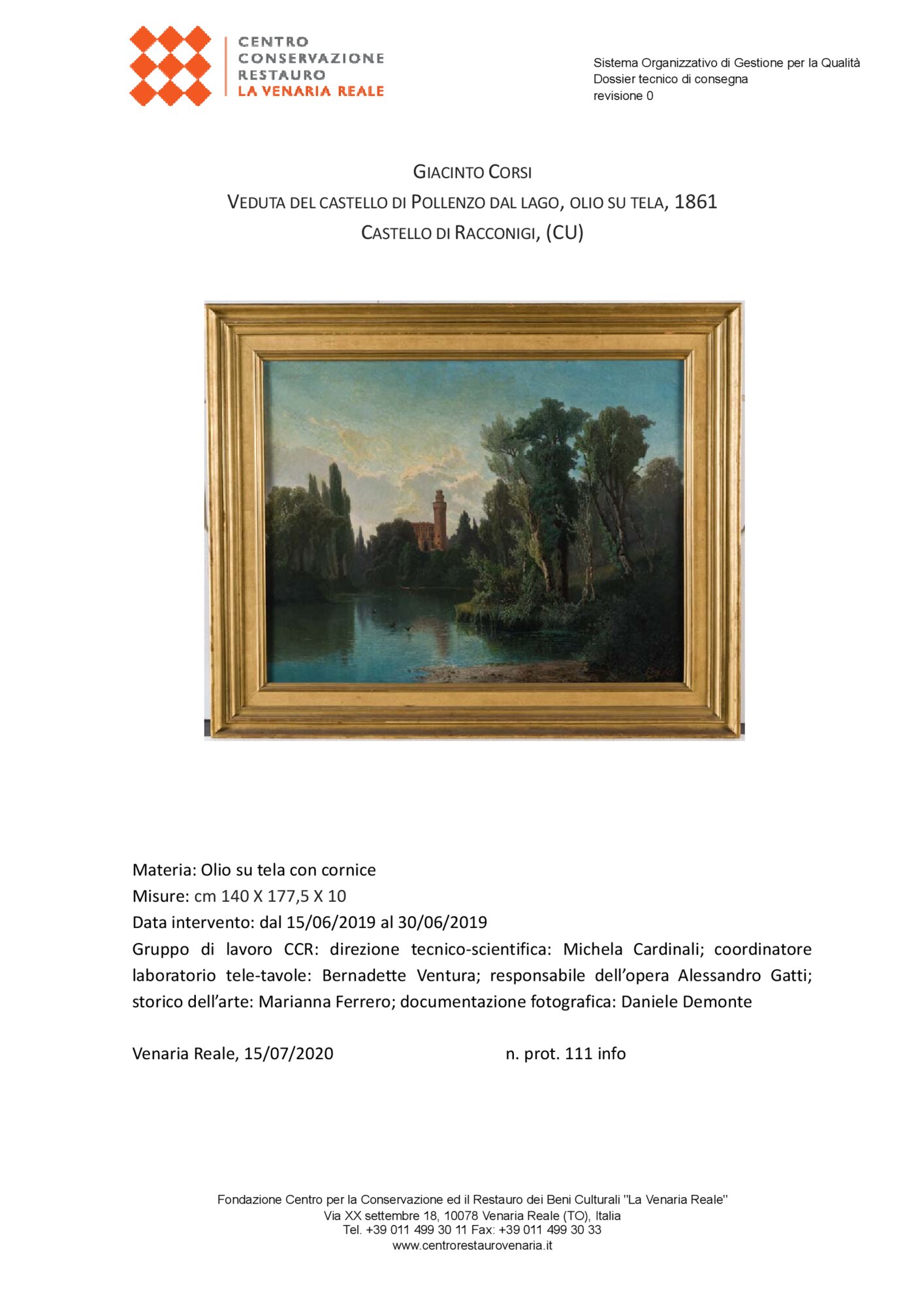 Scheda di restauro