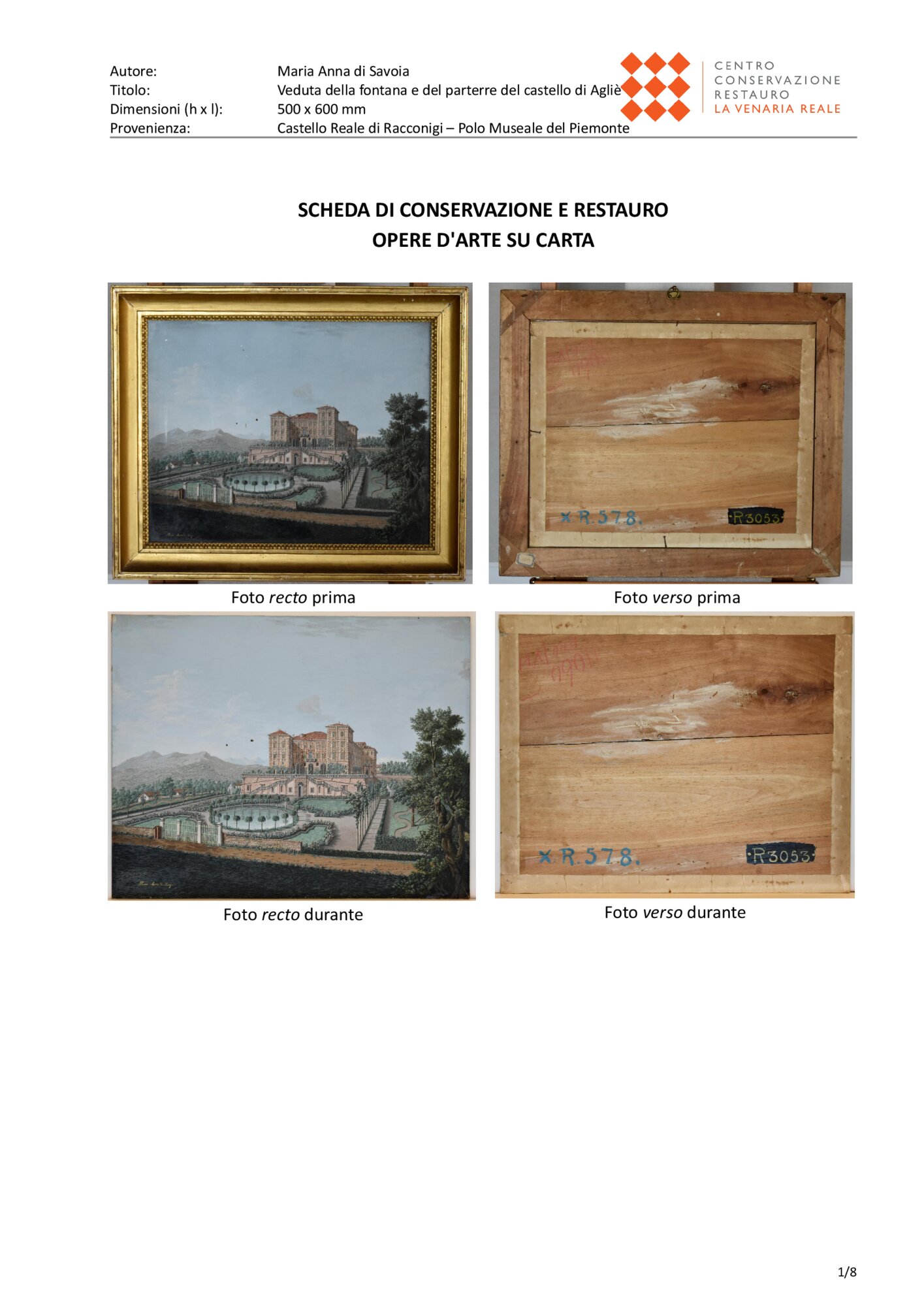 Scheda di restauro
