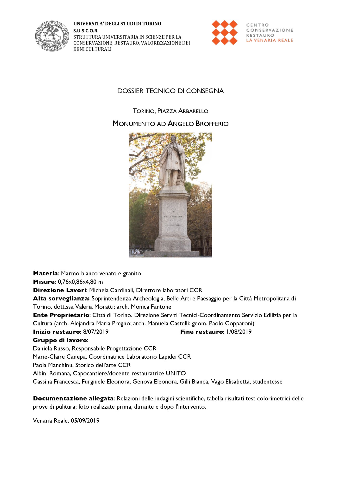 Scheda di restauro fase II - cantiere didattico