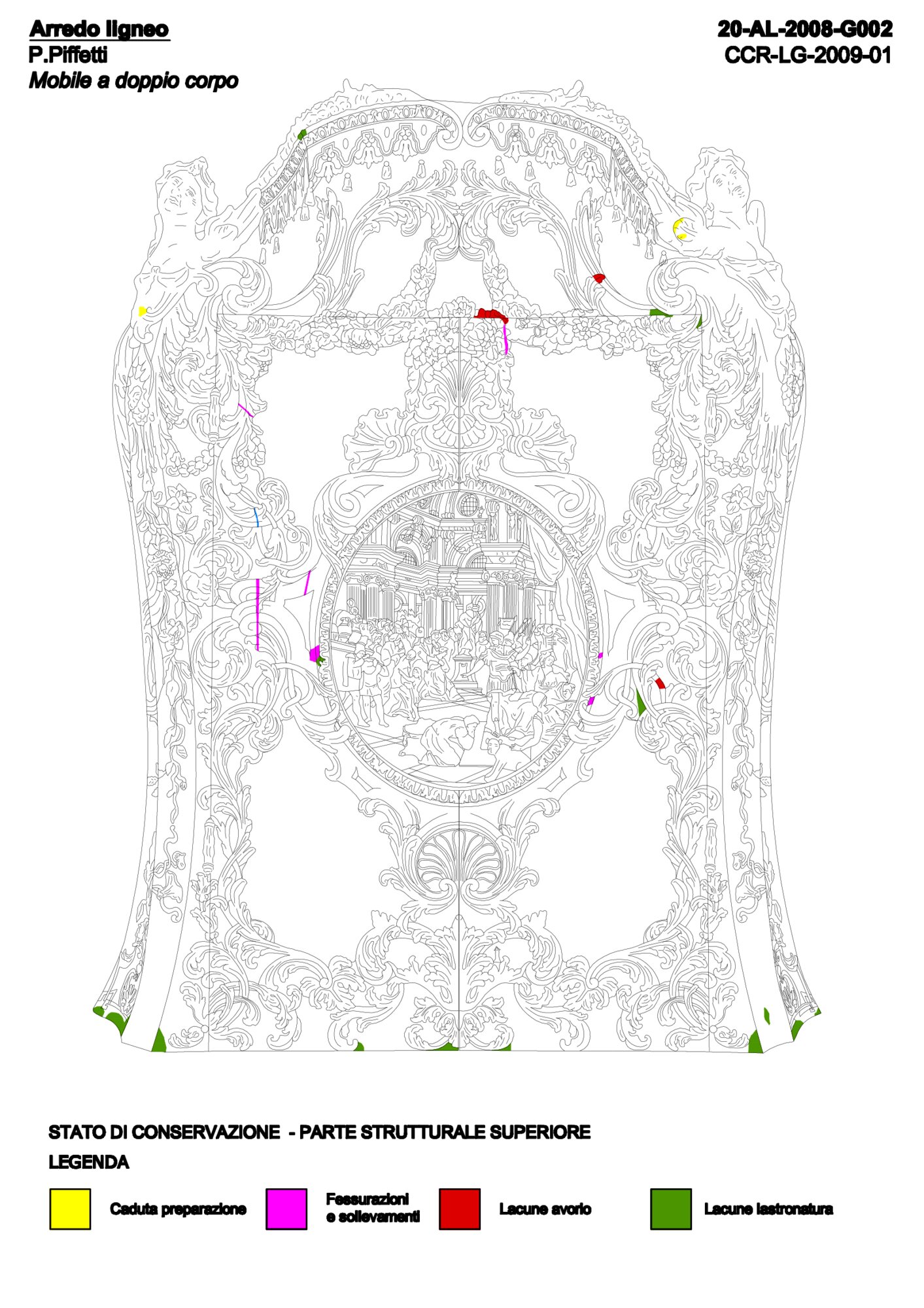 Graphic mapping state of conservation upper part