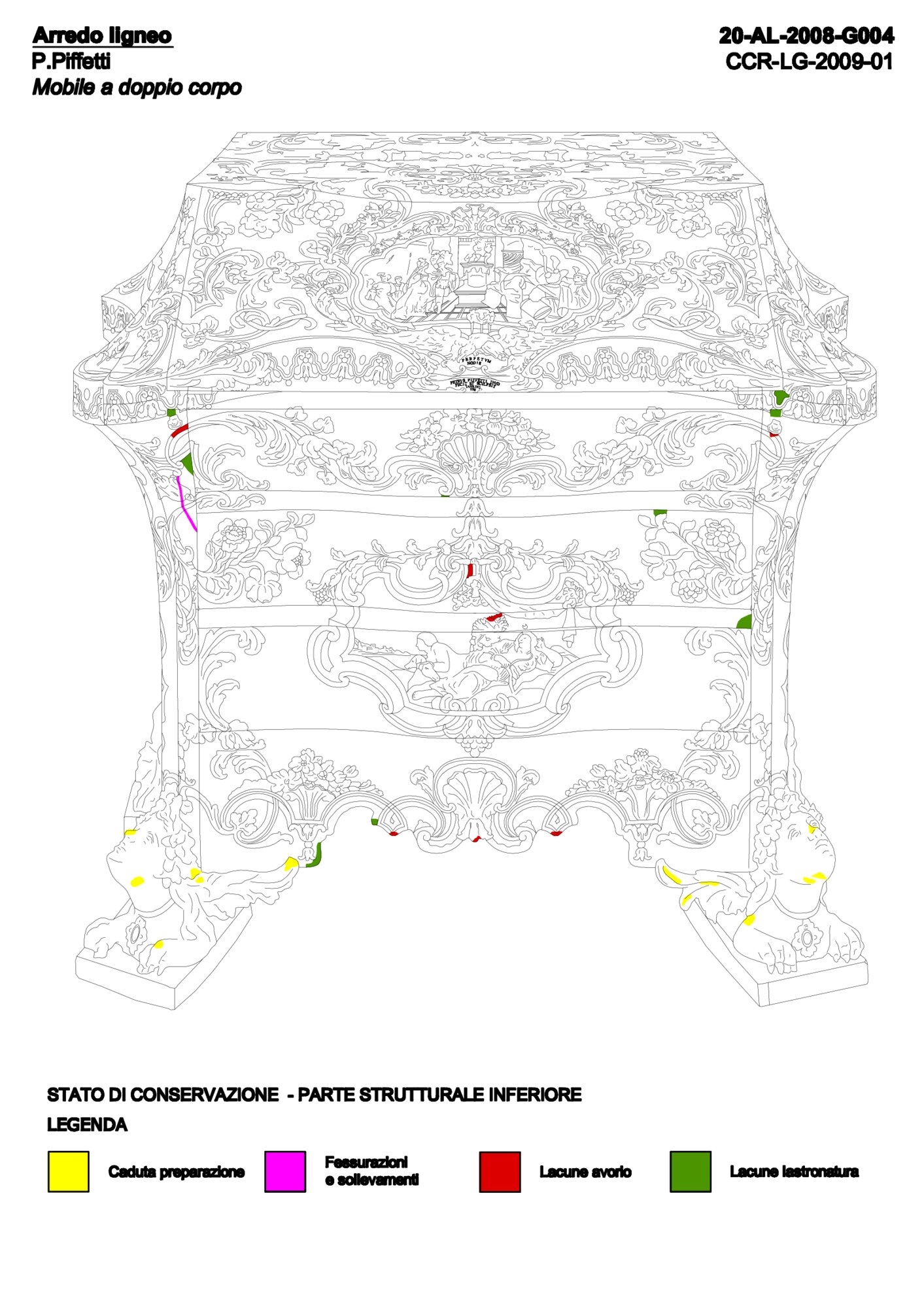 Graphic mapping state of preservation lower part