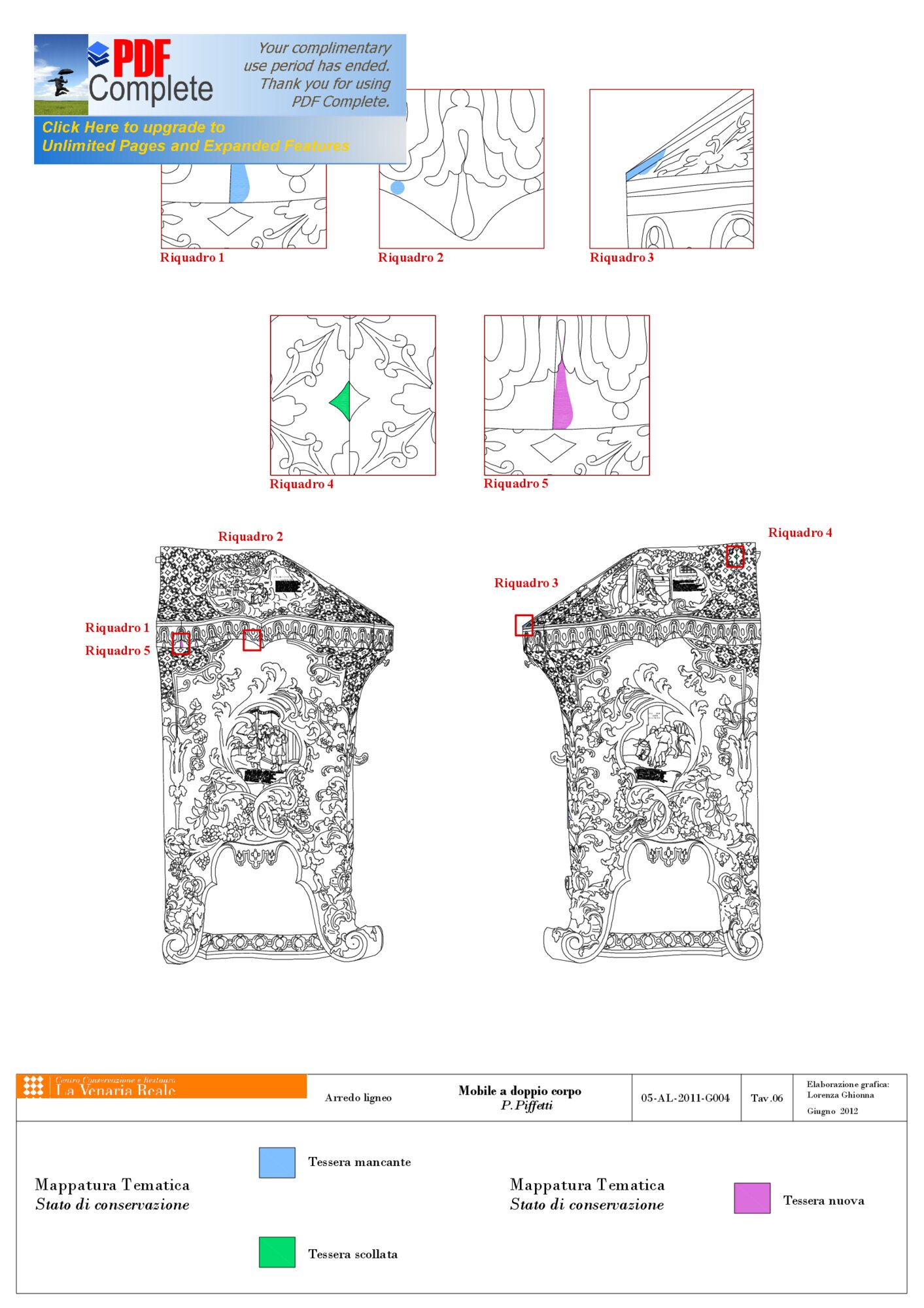 Graphic mapping - state of preservation, lower part