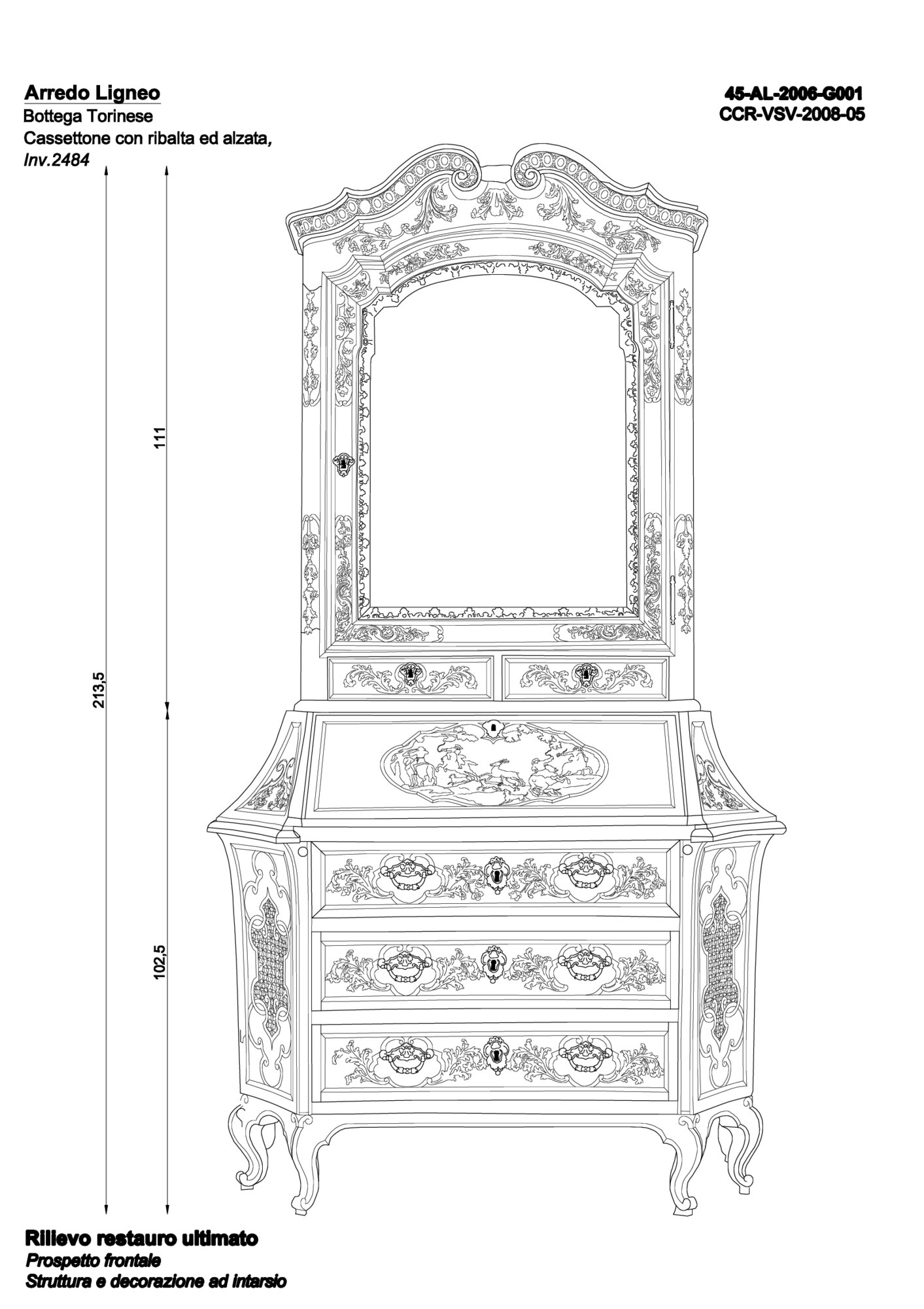 Graphic mapping frontal elevation