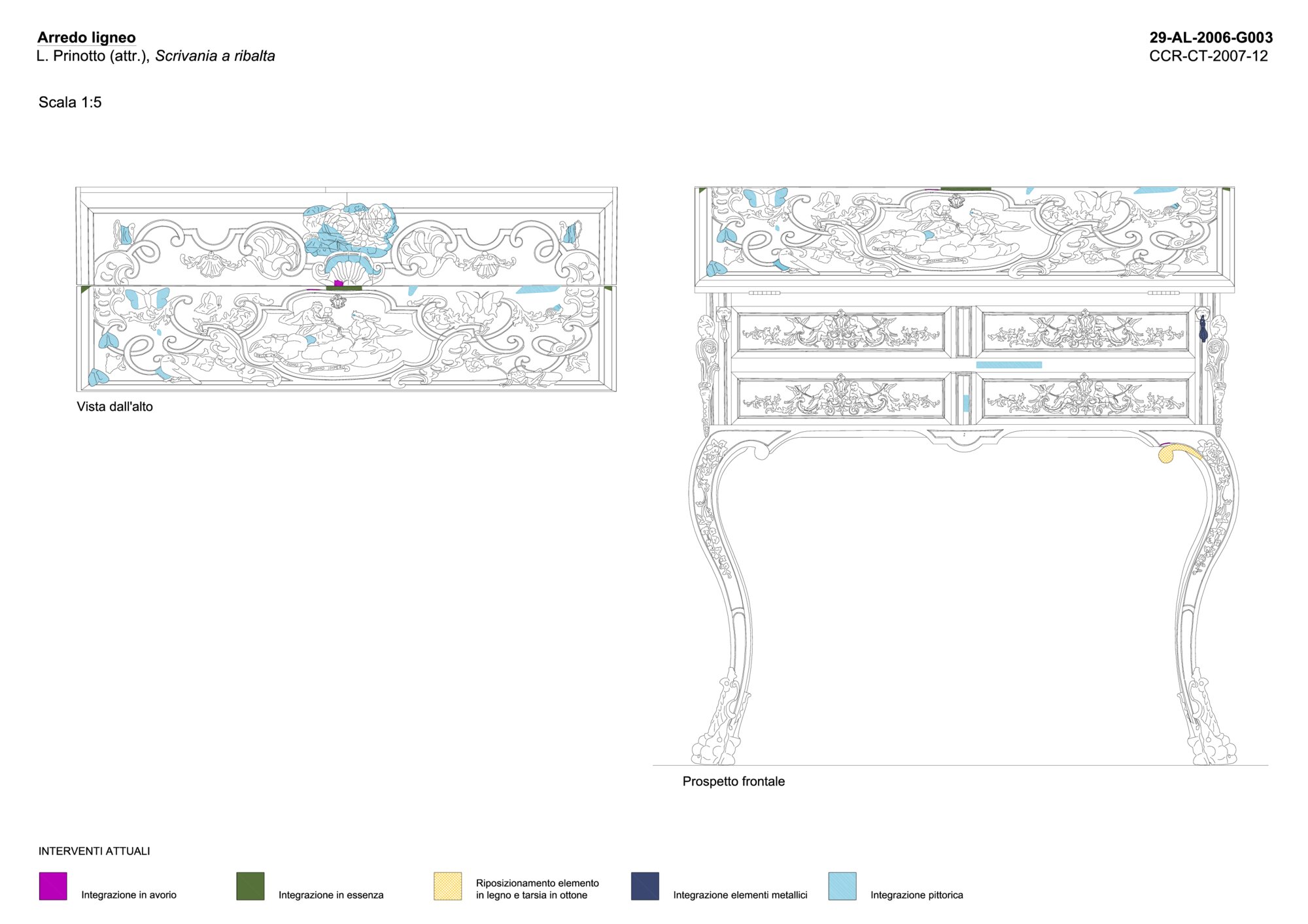 Graphic mapping of restoration works