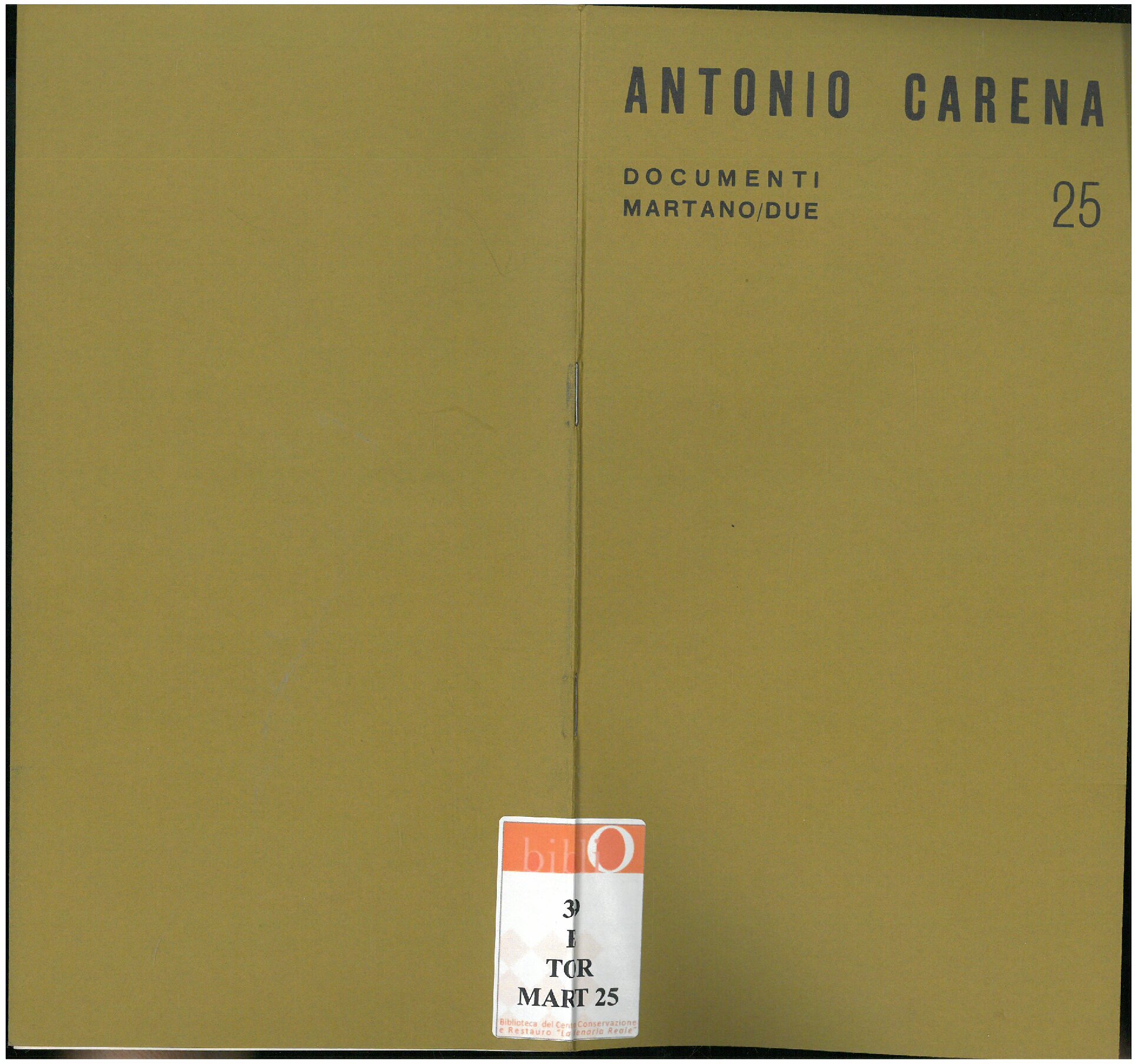 Antonio Carena. Giugno 1970