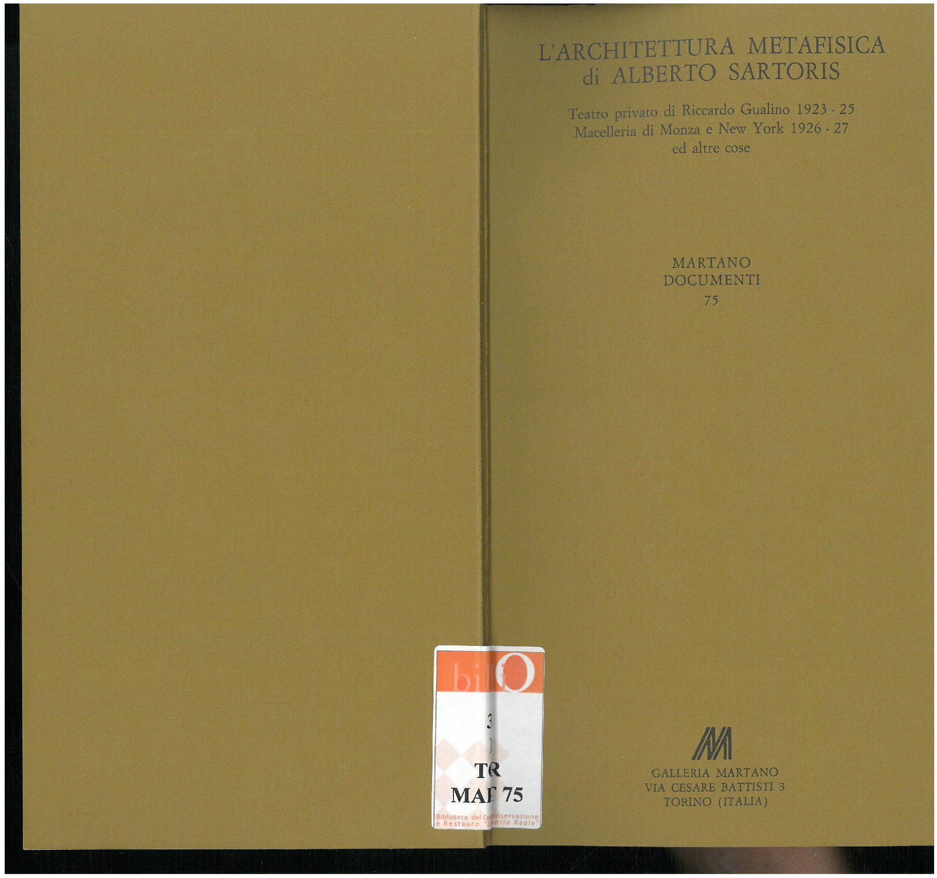 Alberto Sartoris. Aprile - Maggio 1983