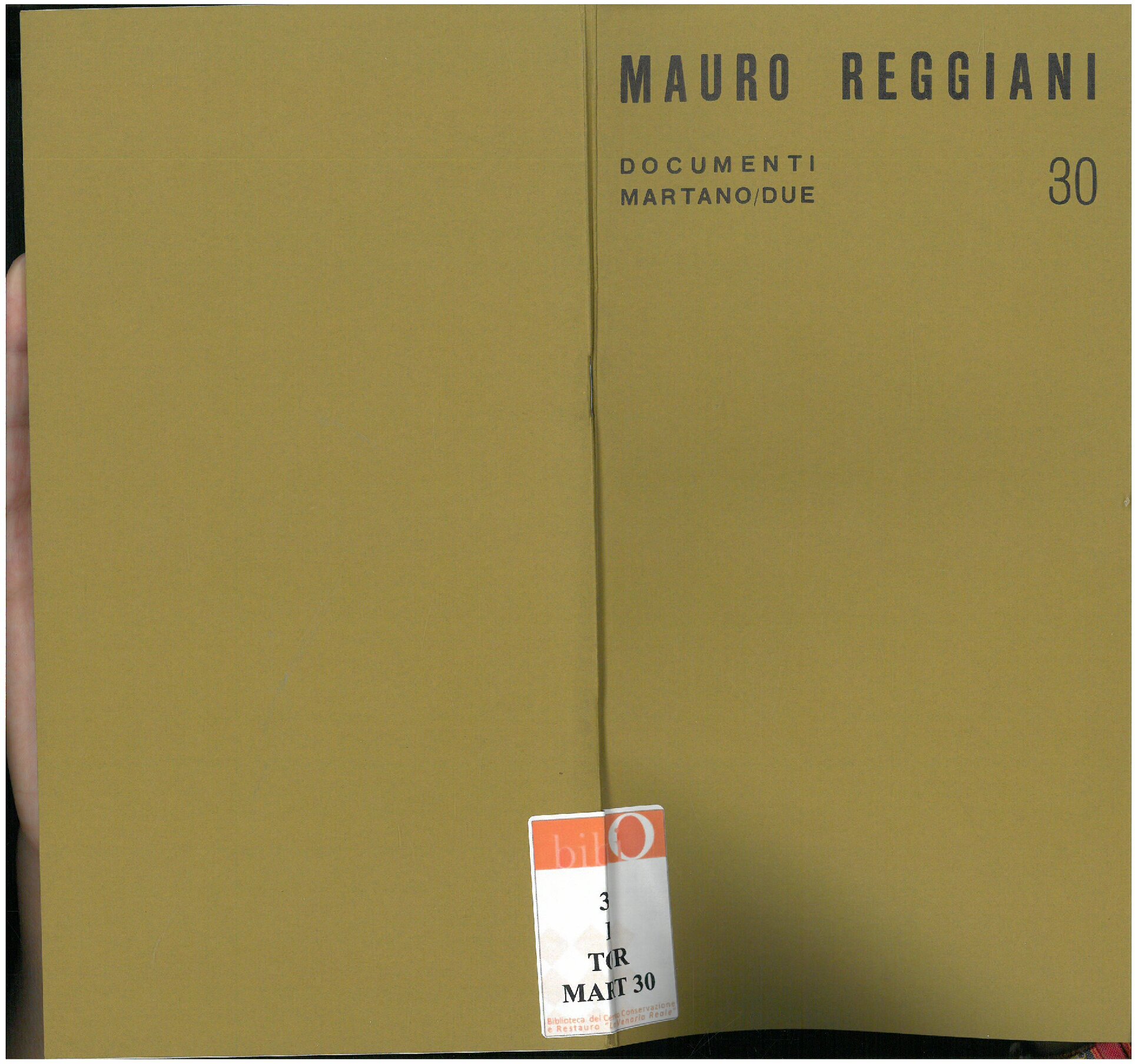 1971, febbraio
MAURO REGGIANI
Catalogo Documenti Martano/due, n. 30
Con una antologia critica