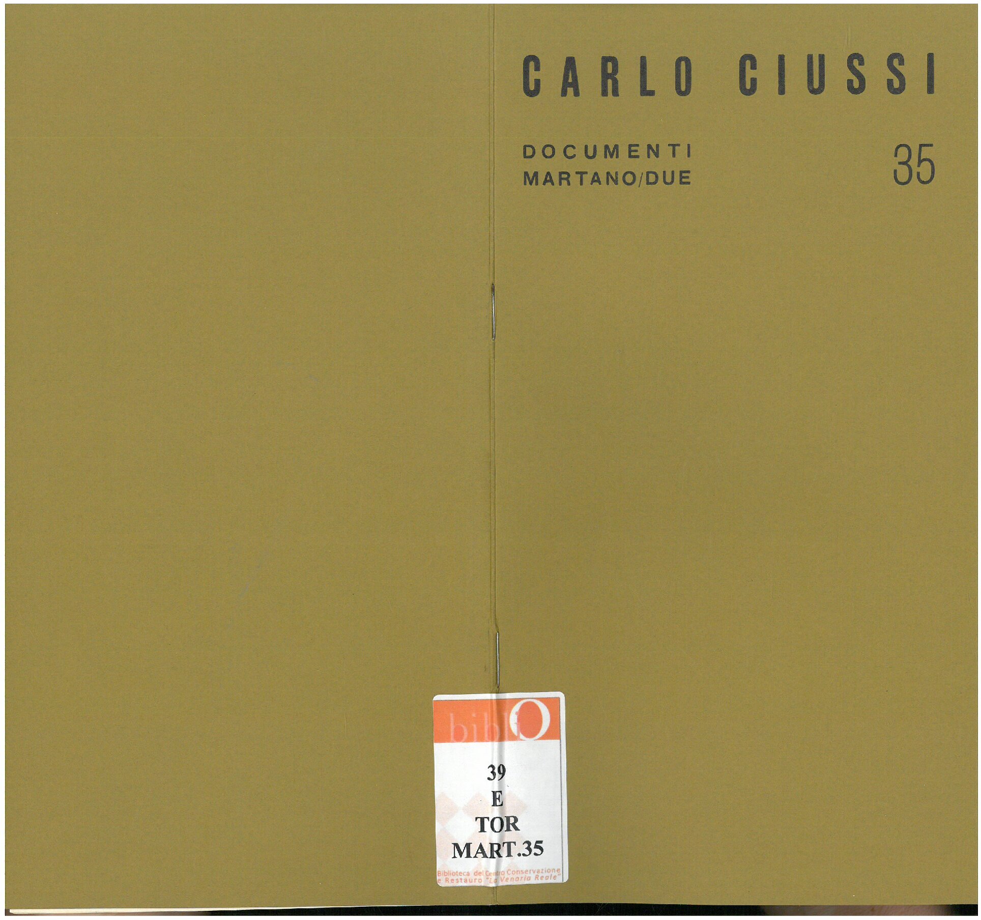 Carlo Ciussi. Dicembre 1971
