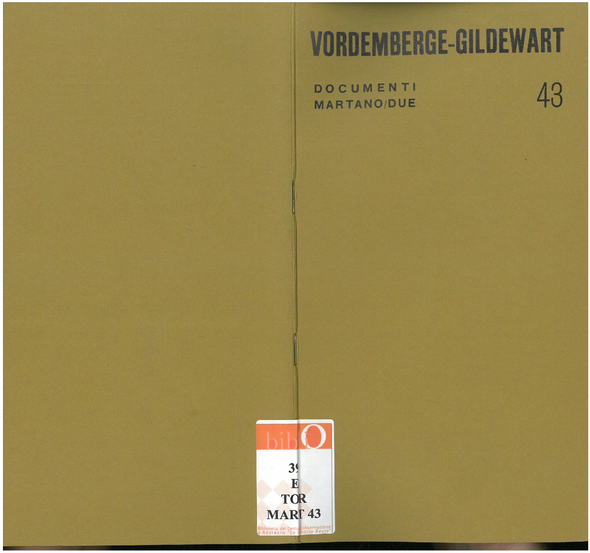 Vordemberge-Gildewart. Maggio - Giugno 1973