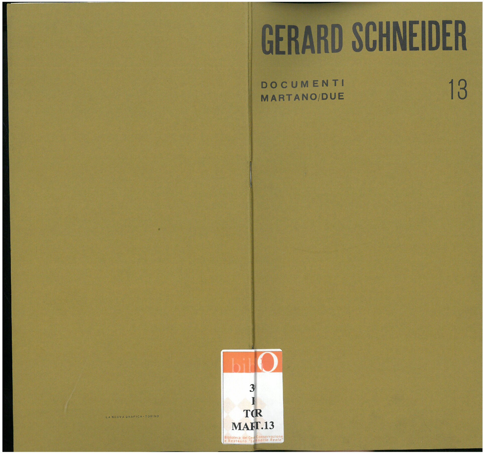 Gérard Schneider. Dicembre 1968