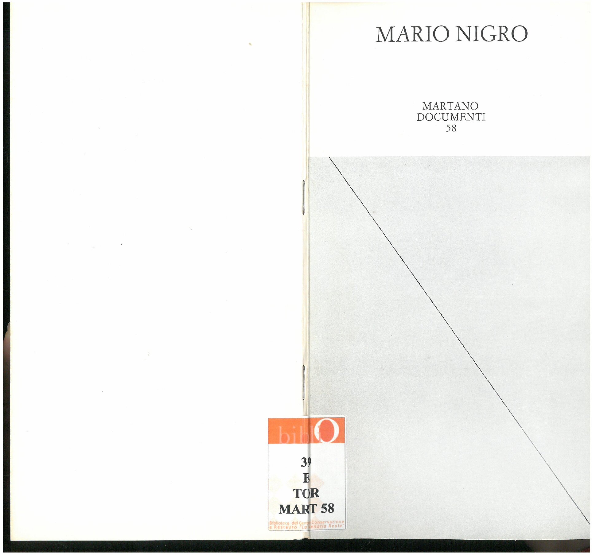 1977, 15 novembre – 30 dicembre
MARIO NIGRO
Catalogo Documenti Martano/due, n. 58
Con un testo di Paolo Fossati ed una antologia di scritti di Mario Nigro.
