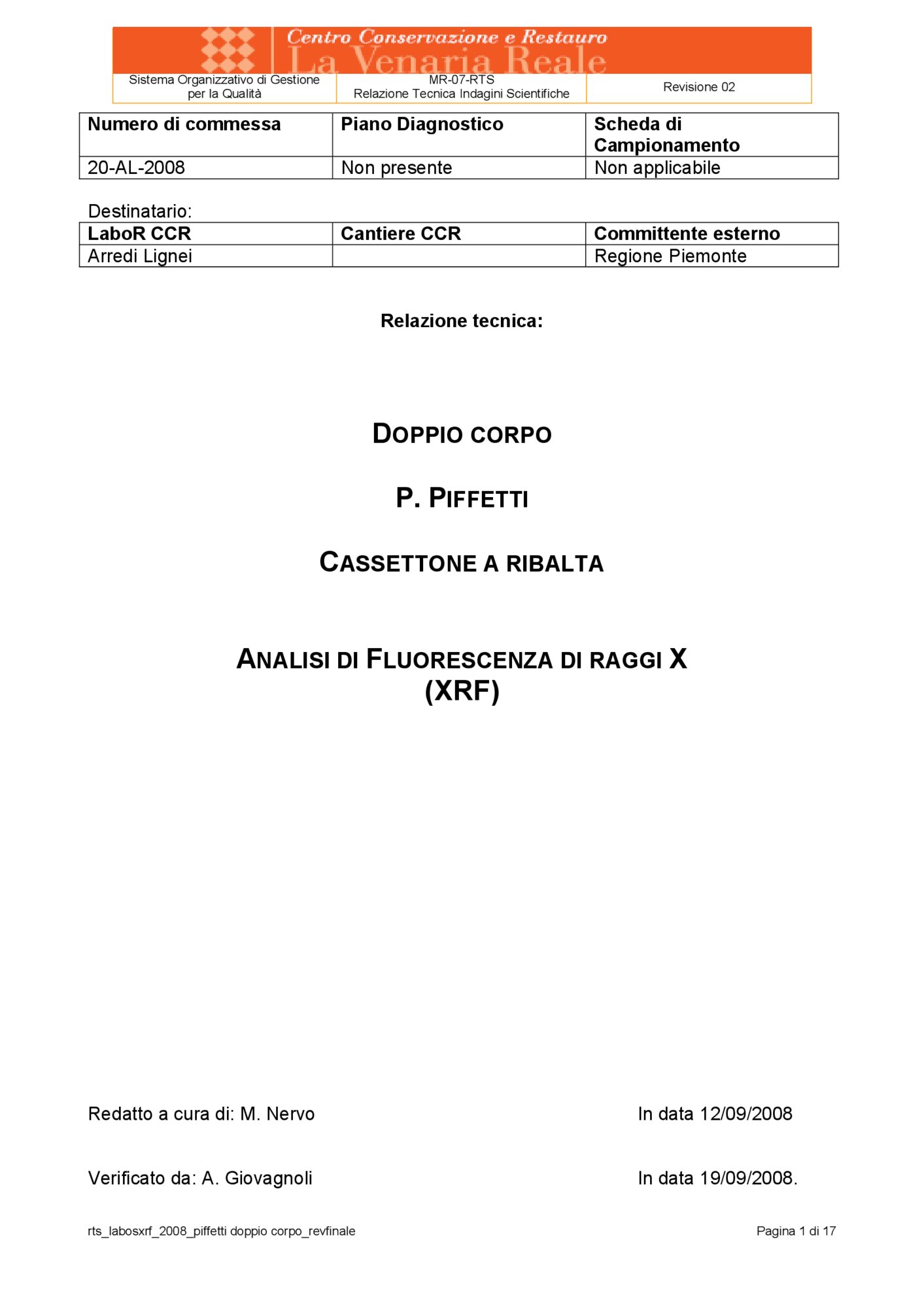 Technical report on scientific investigations