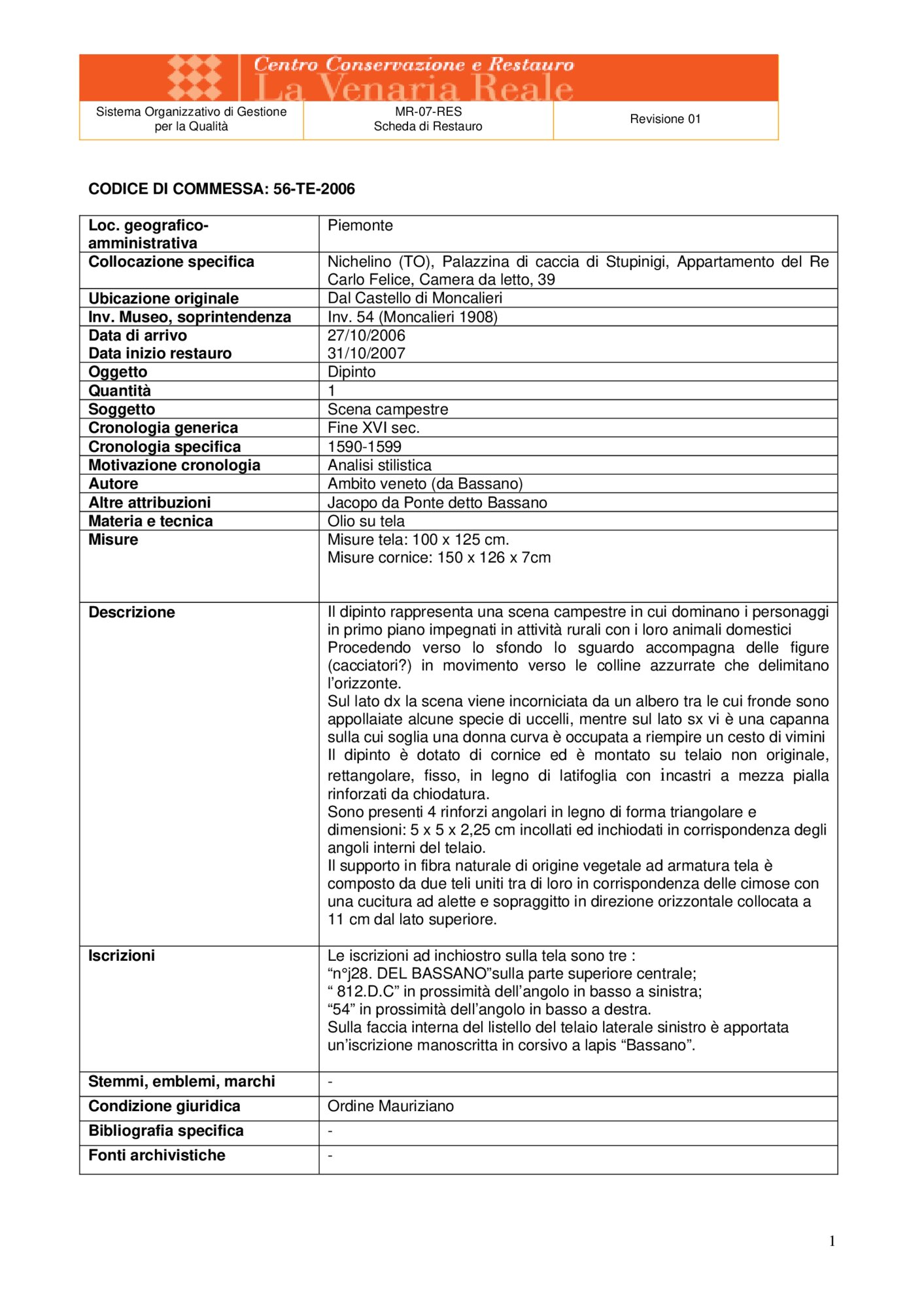 Painted restoration card