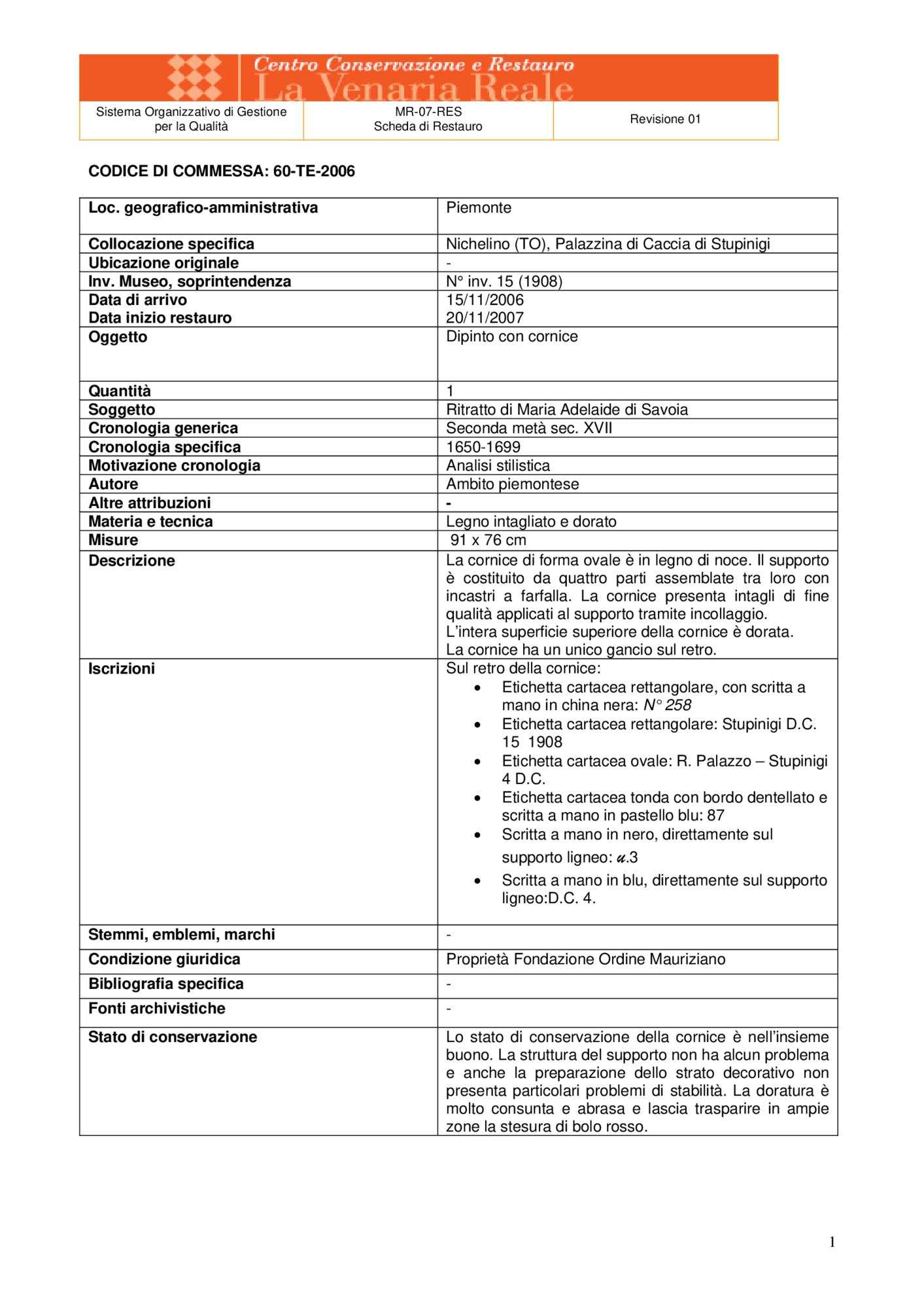 Frame restoration card