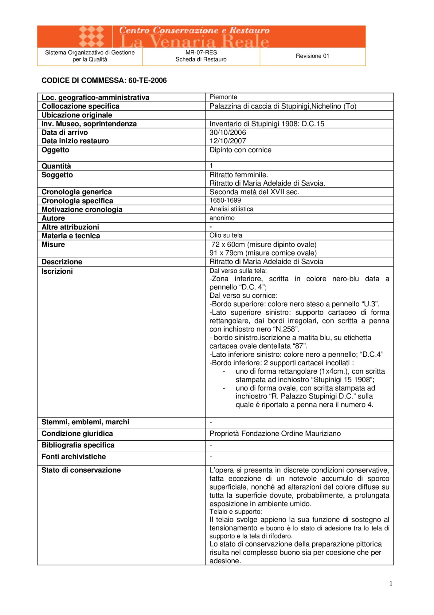 Painted restoration card