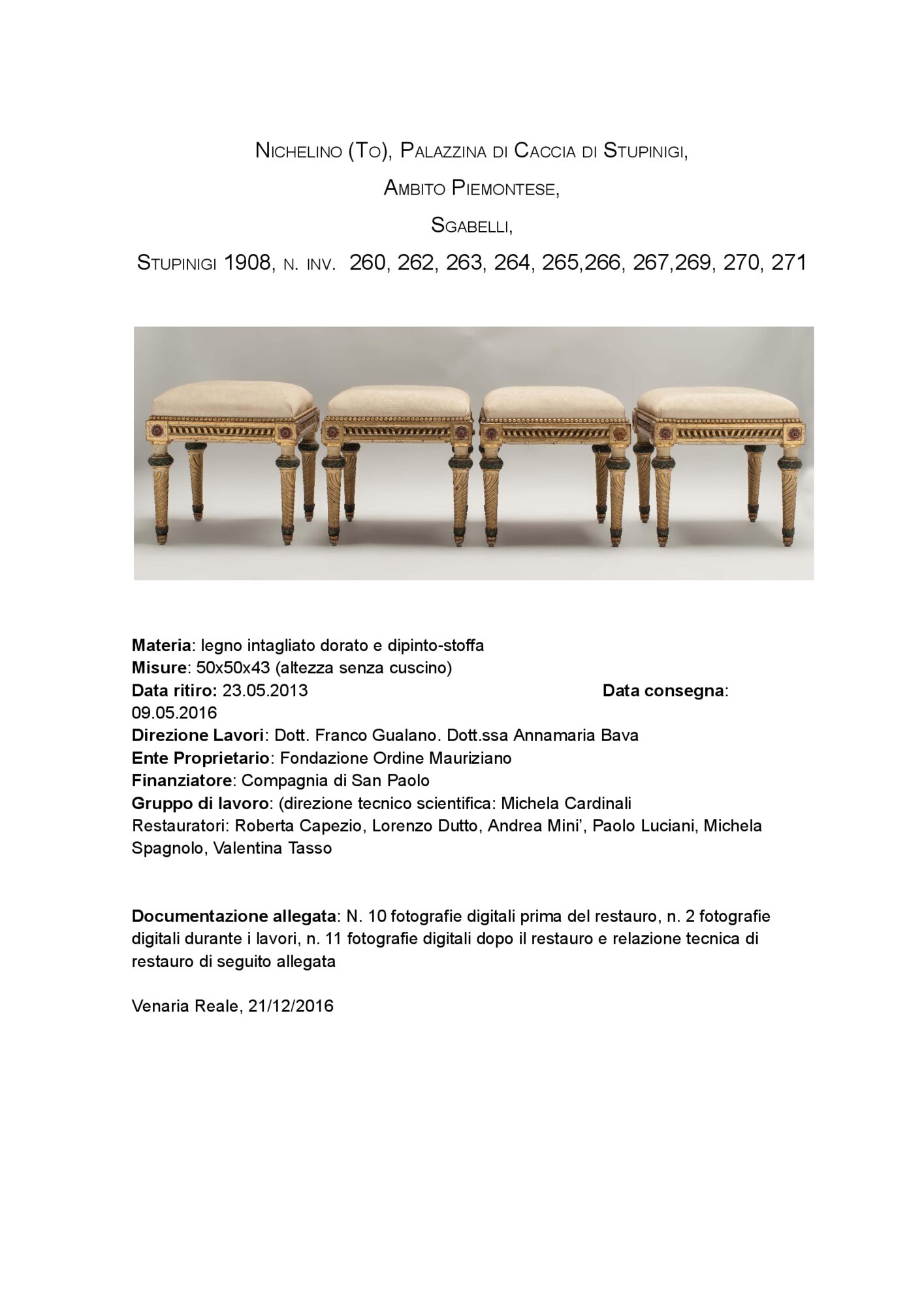 Technical restoration report