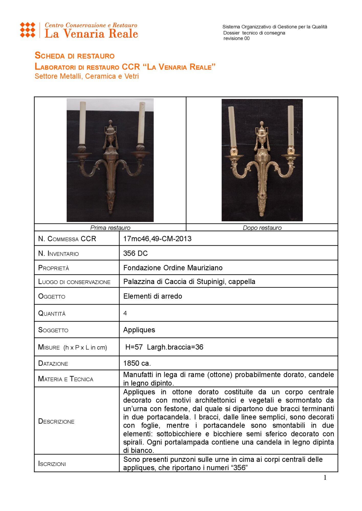 Technical restoration report