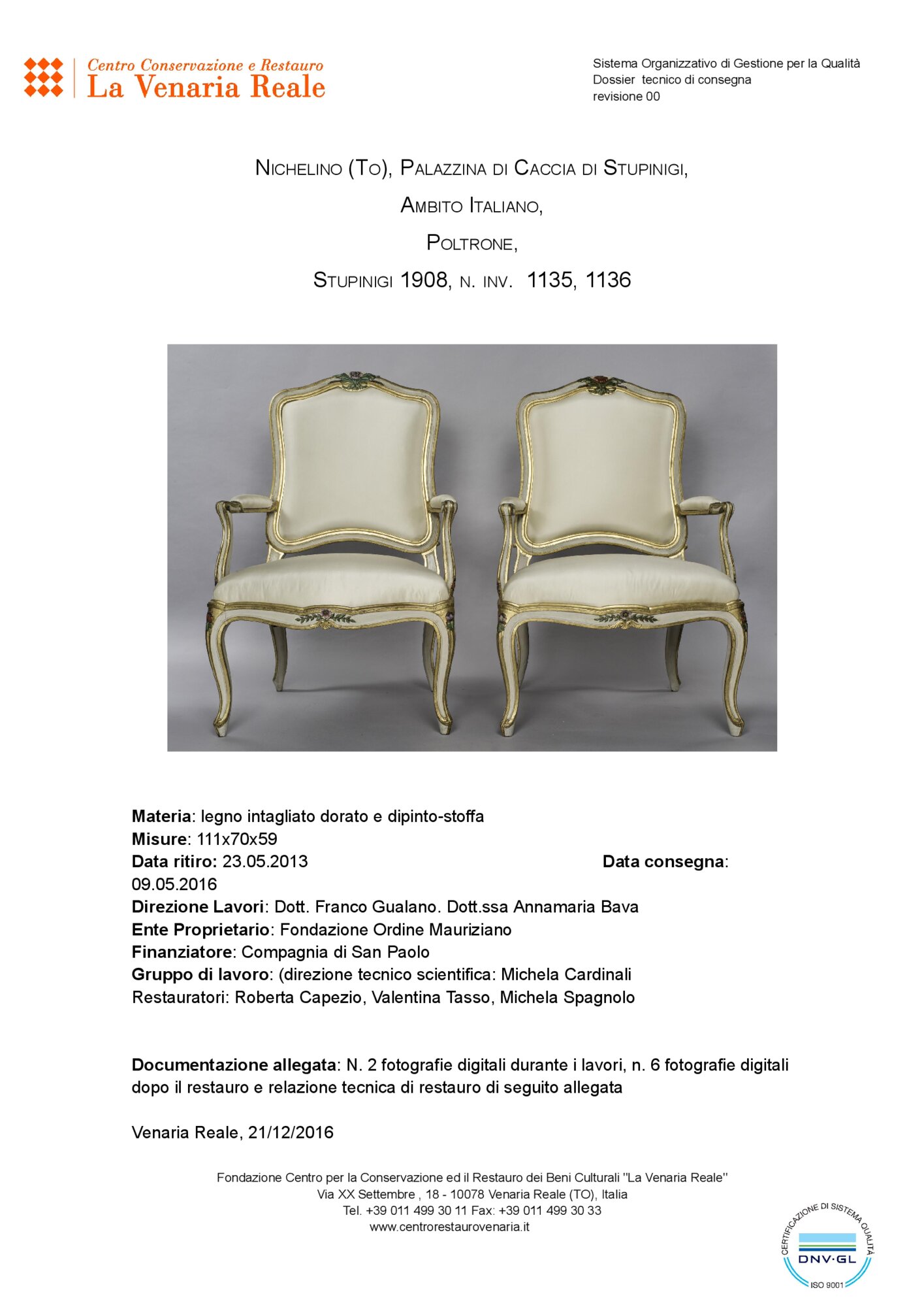 Technical restoration report