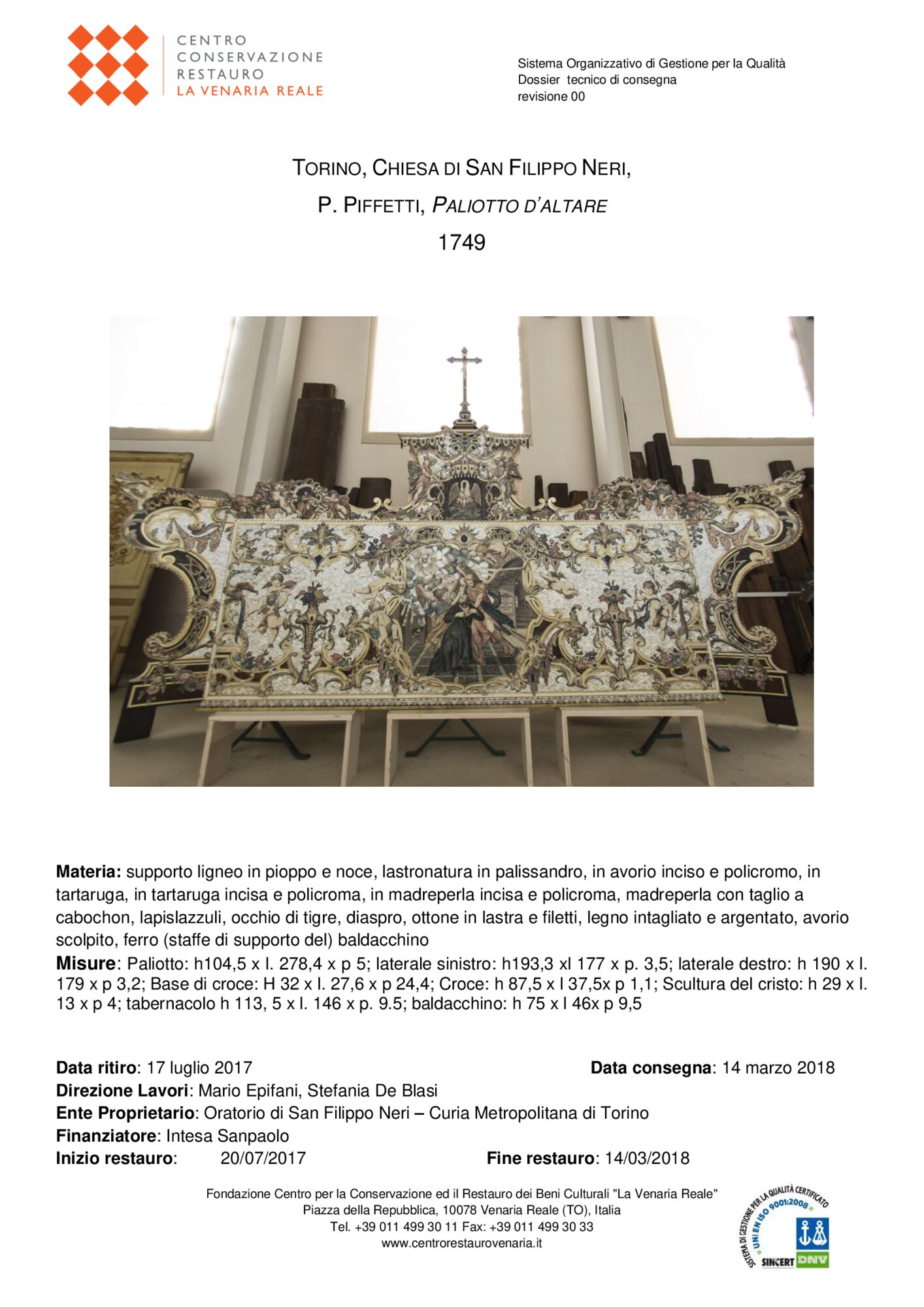 Scheda di restauro