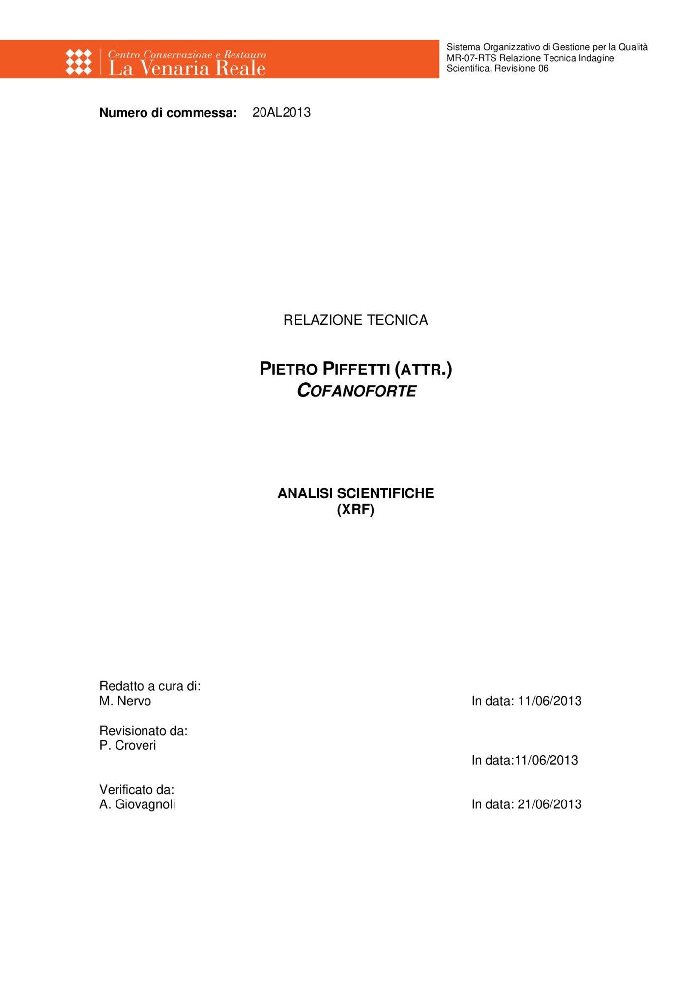 Technical report on scientific investigations