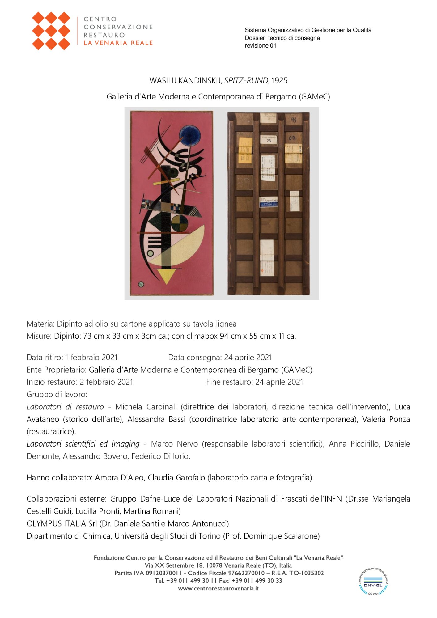 Scheda di restauro