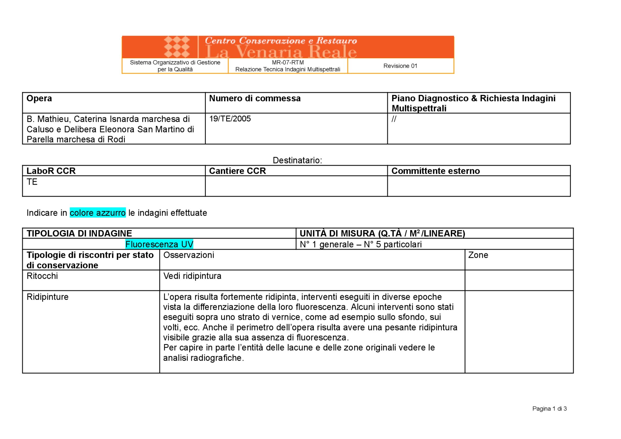Technical Report on Multispectral Investigations