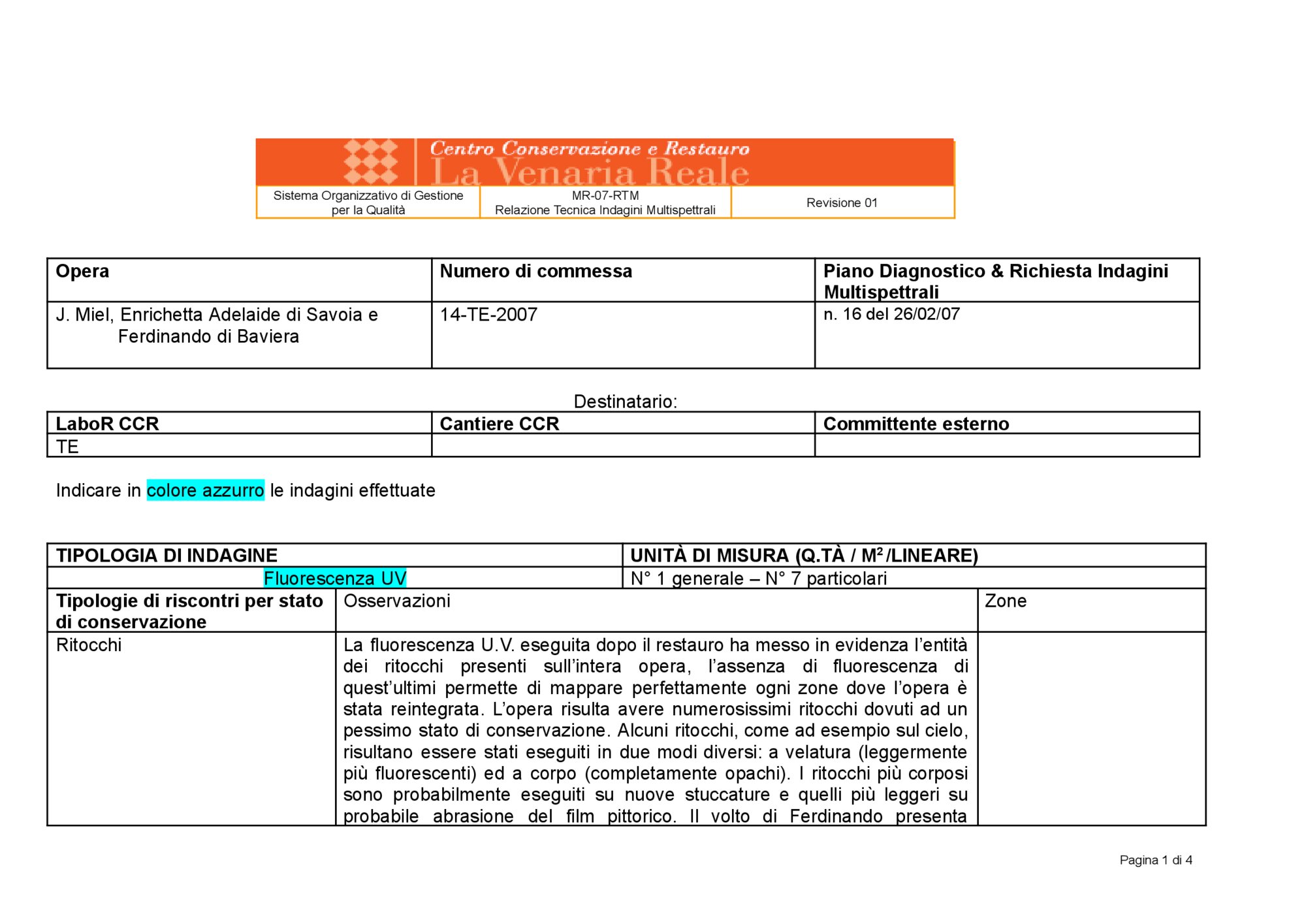 Technical Report on Multispectral Investigations