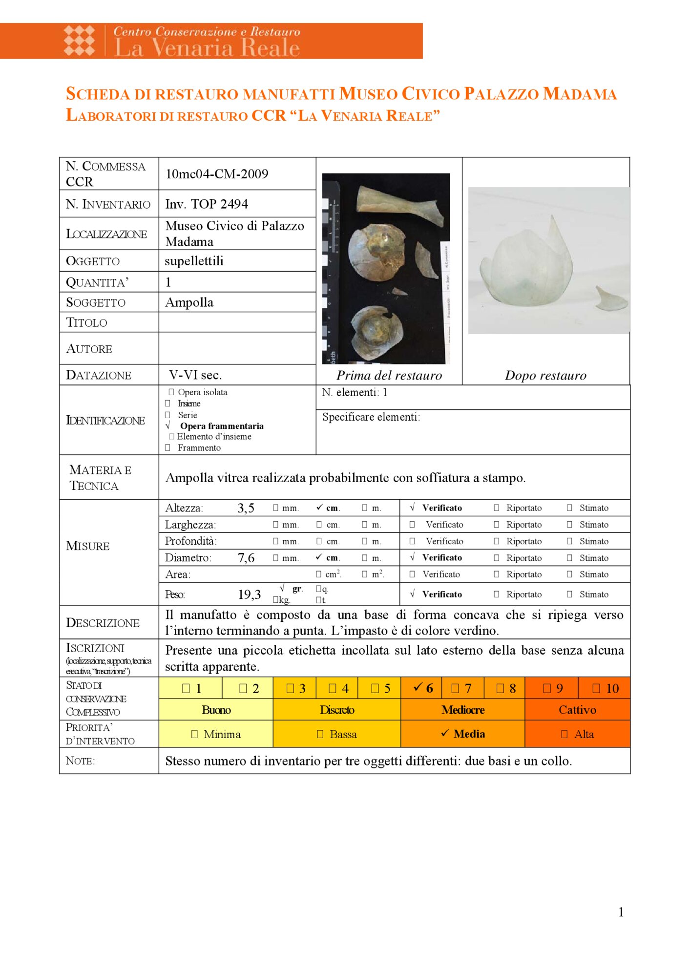 Basic restoration card