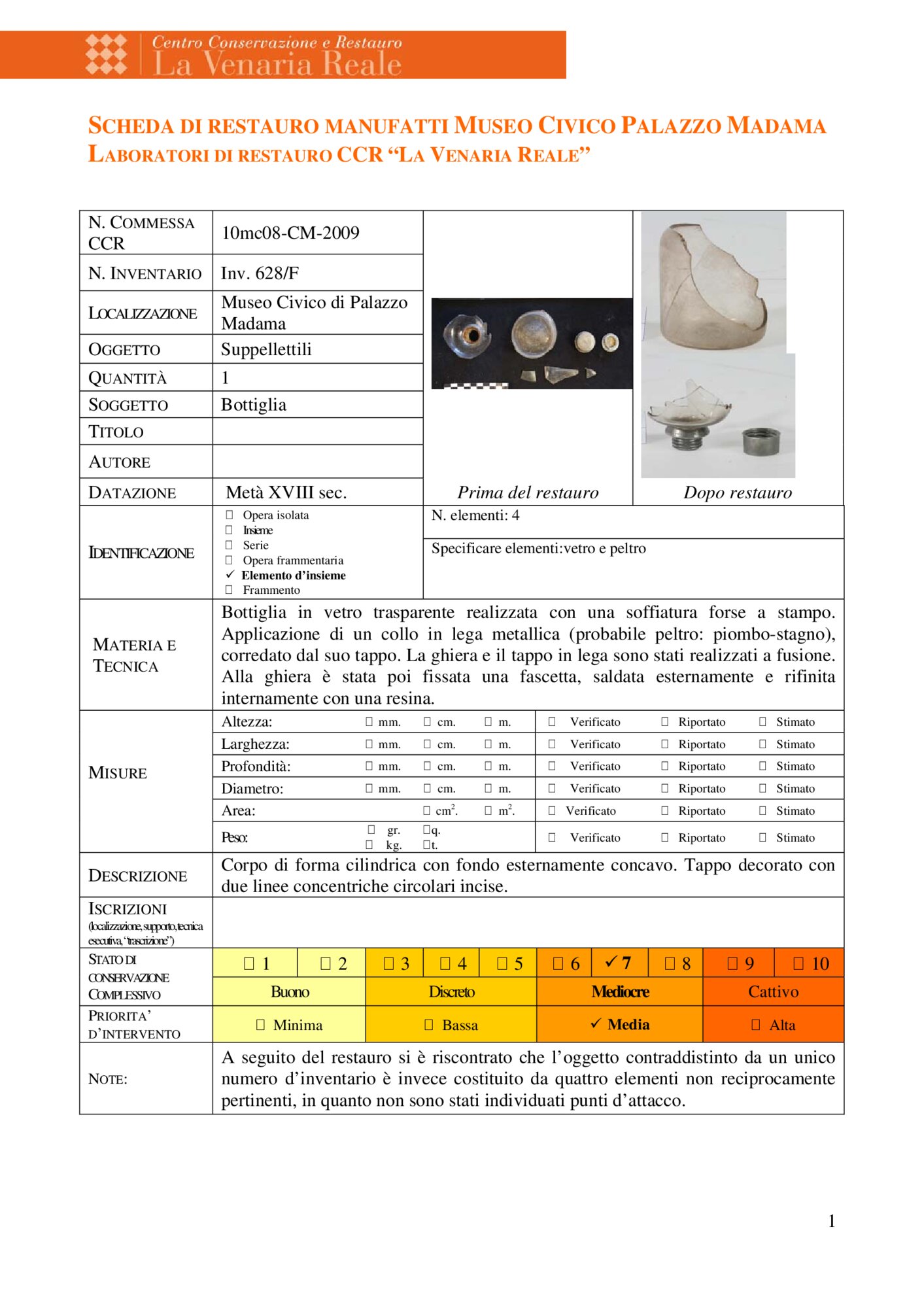 10mc08-CM-2009_Turin, Civic Museum of Ancient Art - Palazzo Madama, Bottle, inv. 628/F