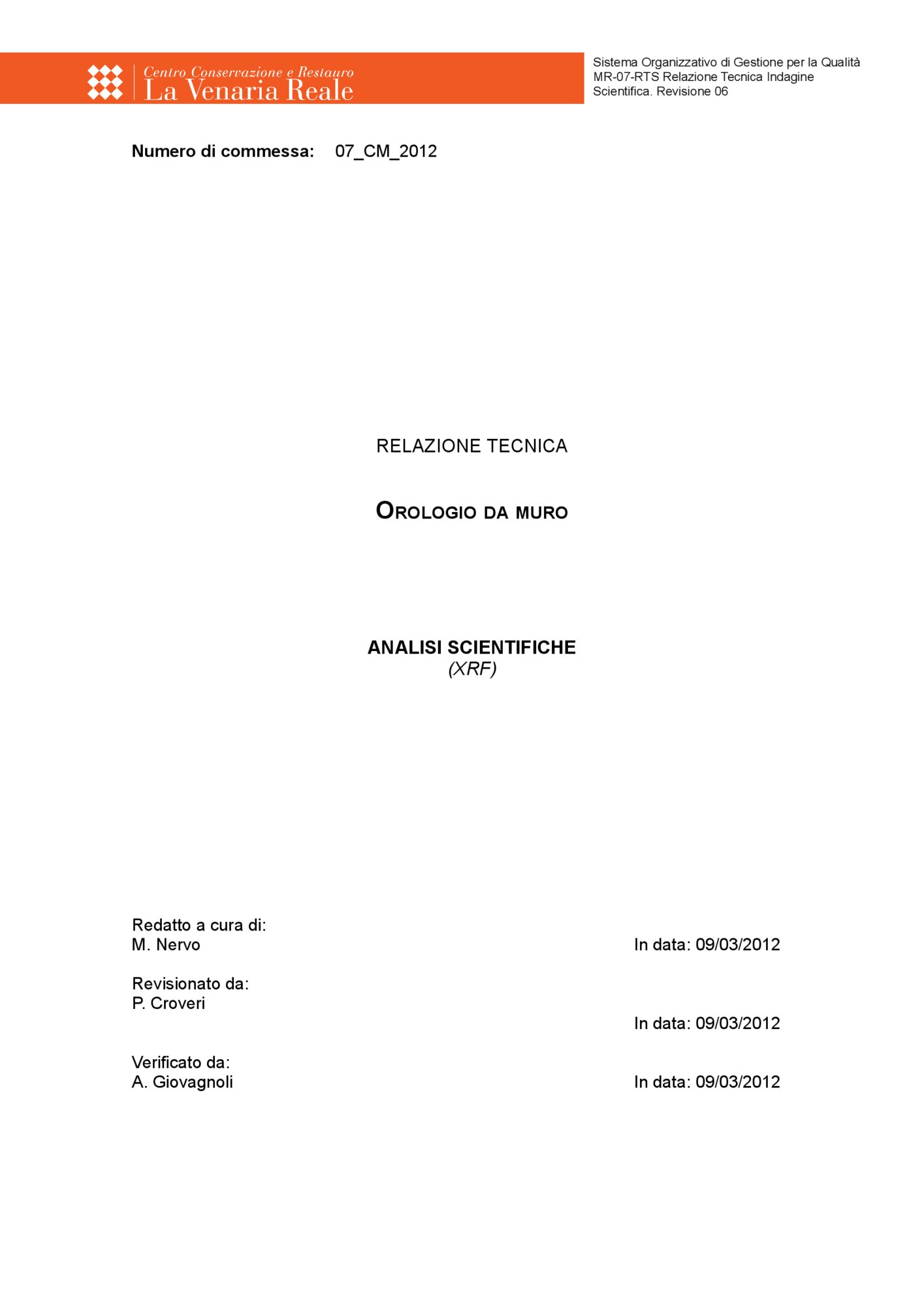 Technical report on scientific investigations