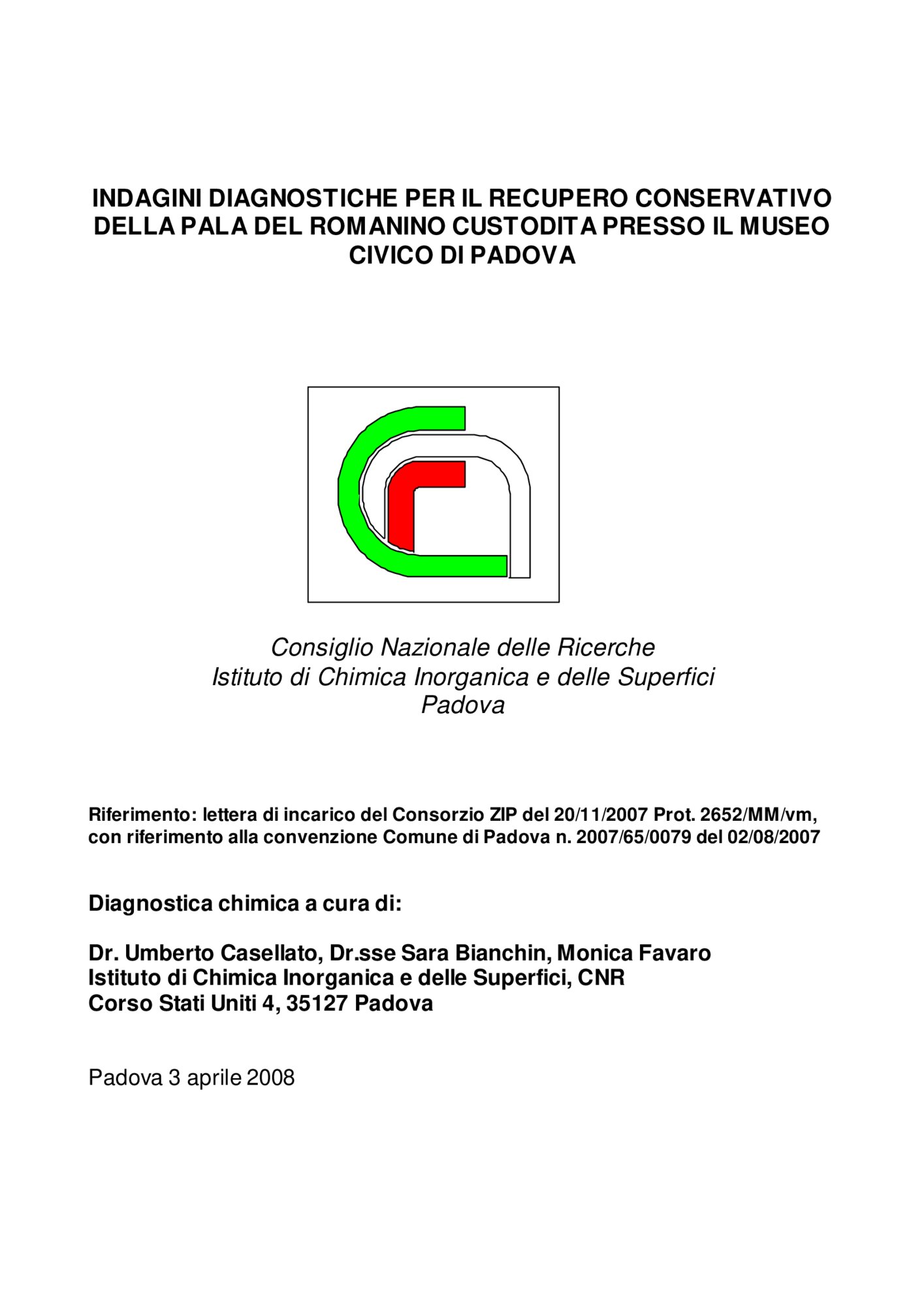 Technical report on scientific investigations