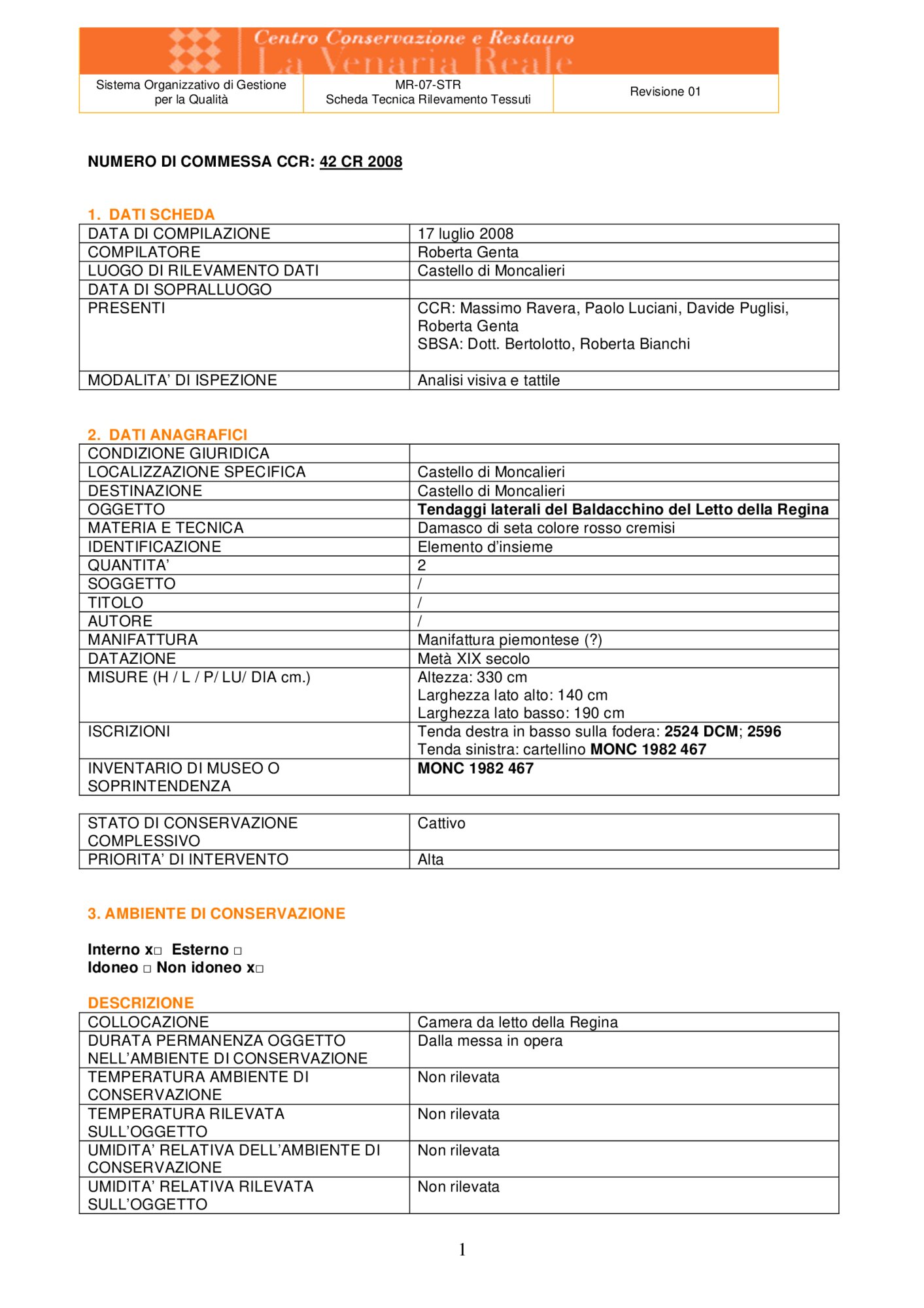 Tent detection data sheet